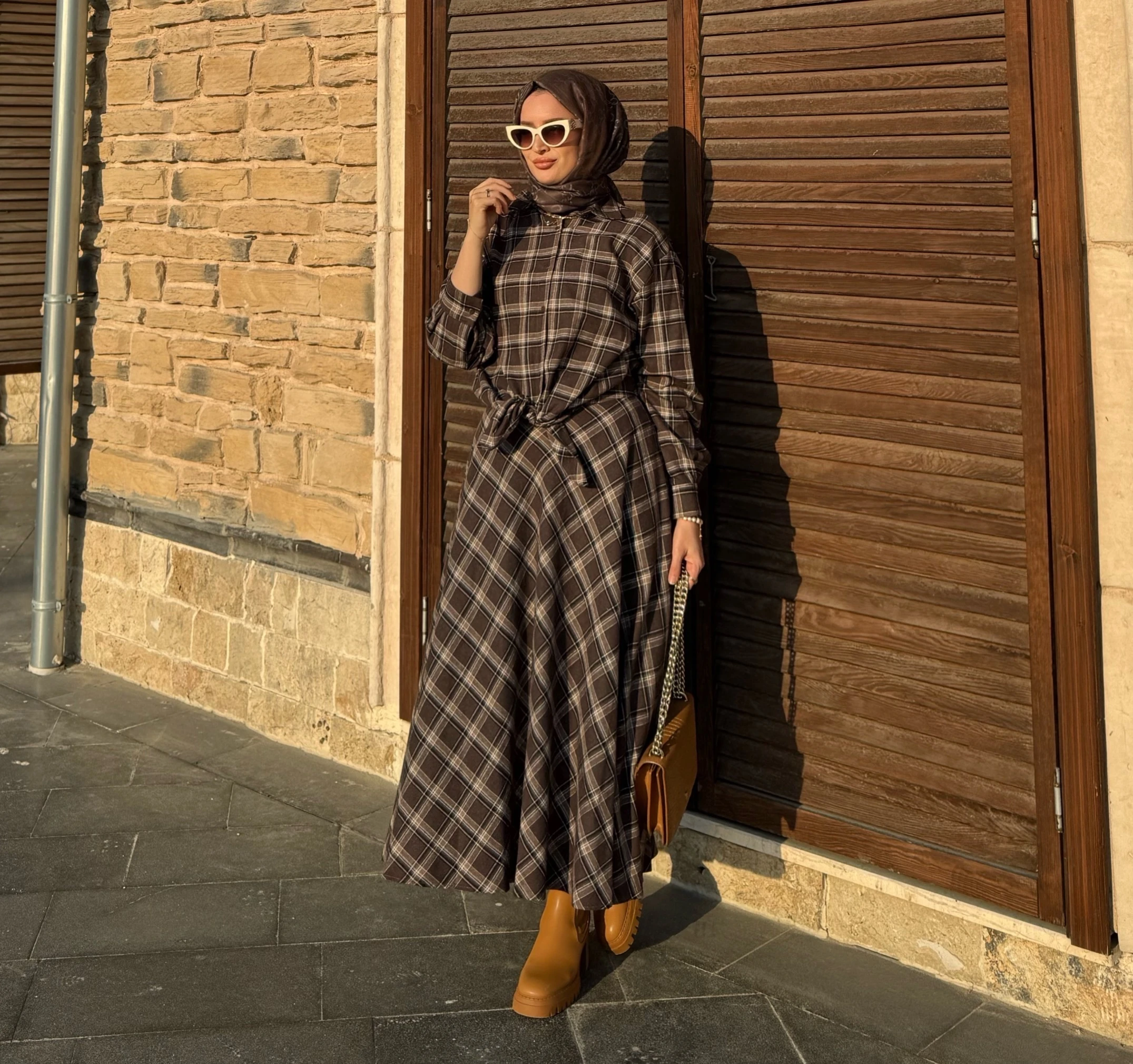 Ekoseli gömlek etek takım