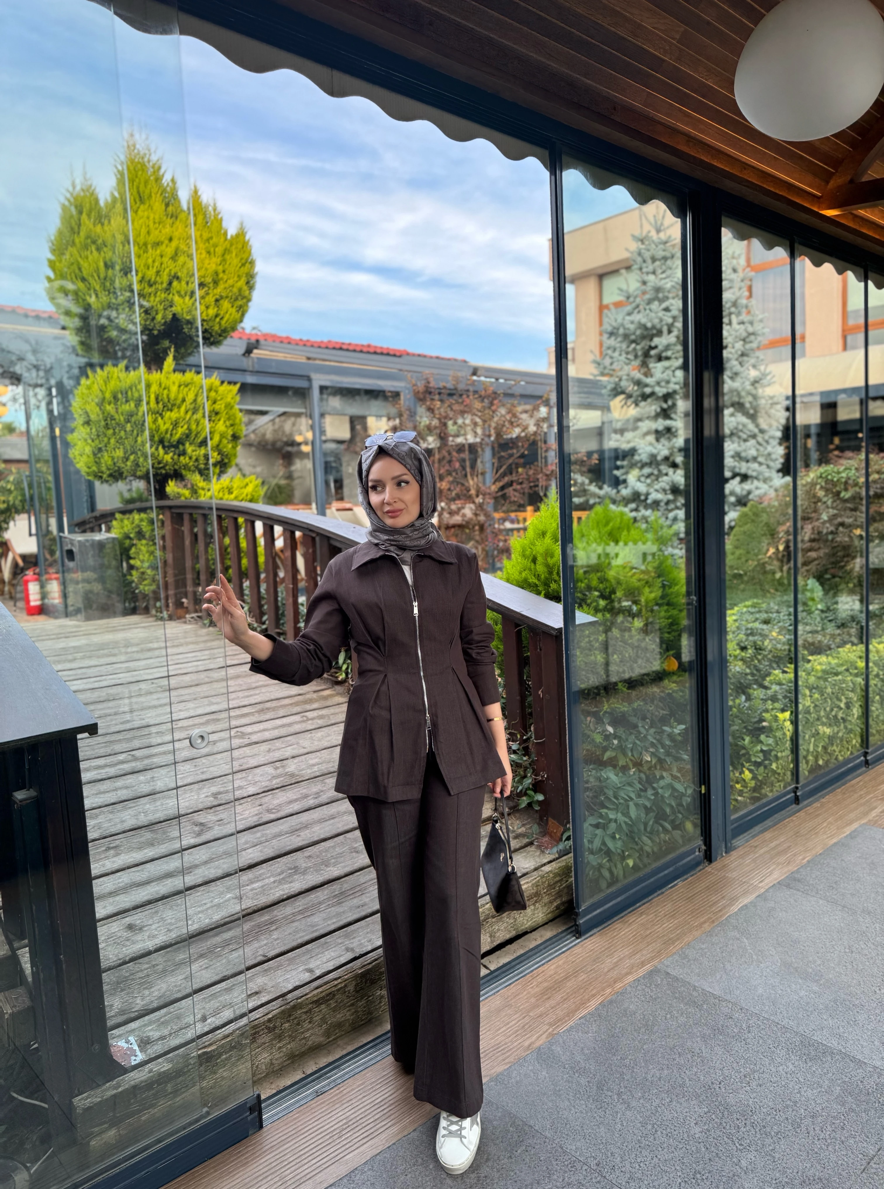 Dora denim takım - acıkahve