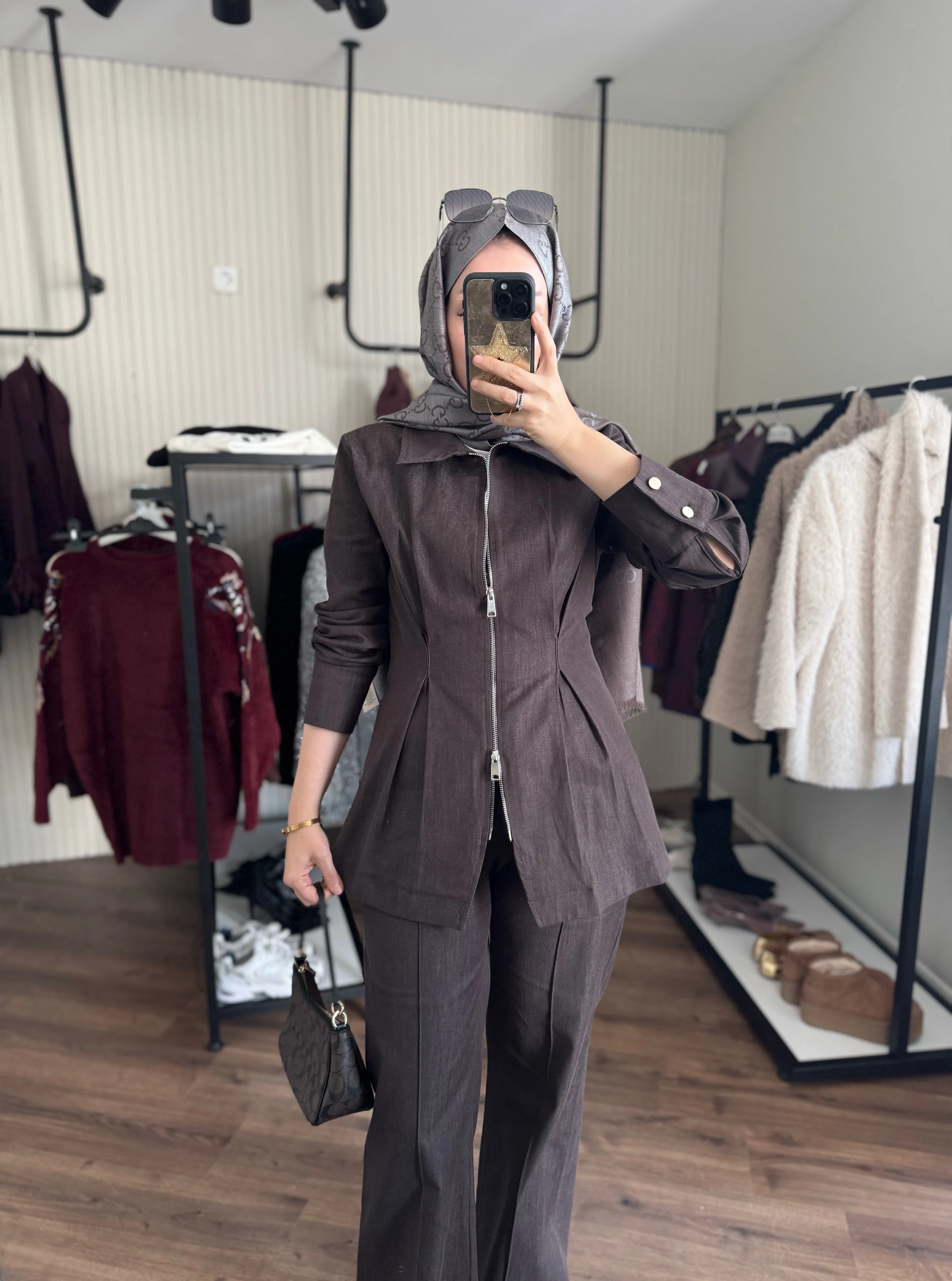 Dora denim takım - acıkahve