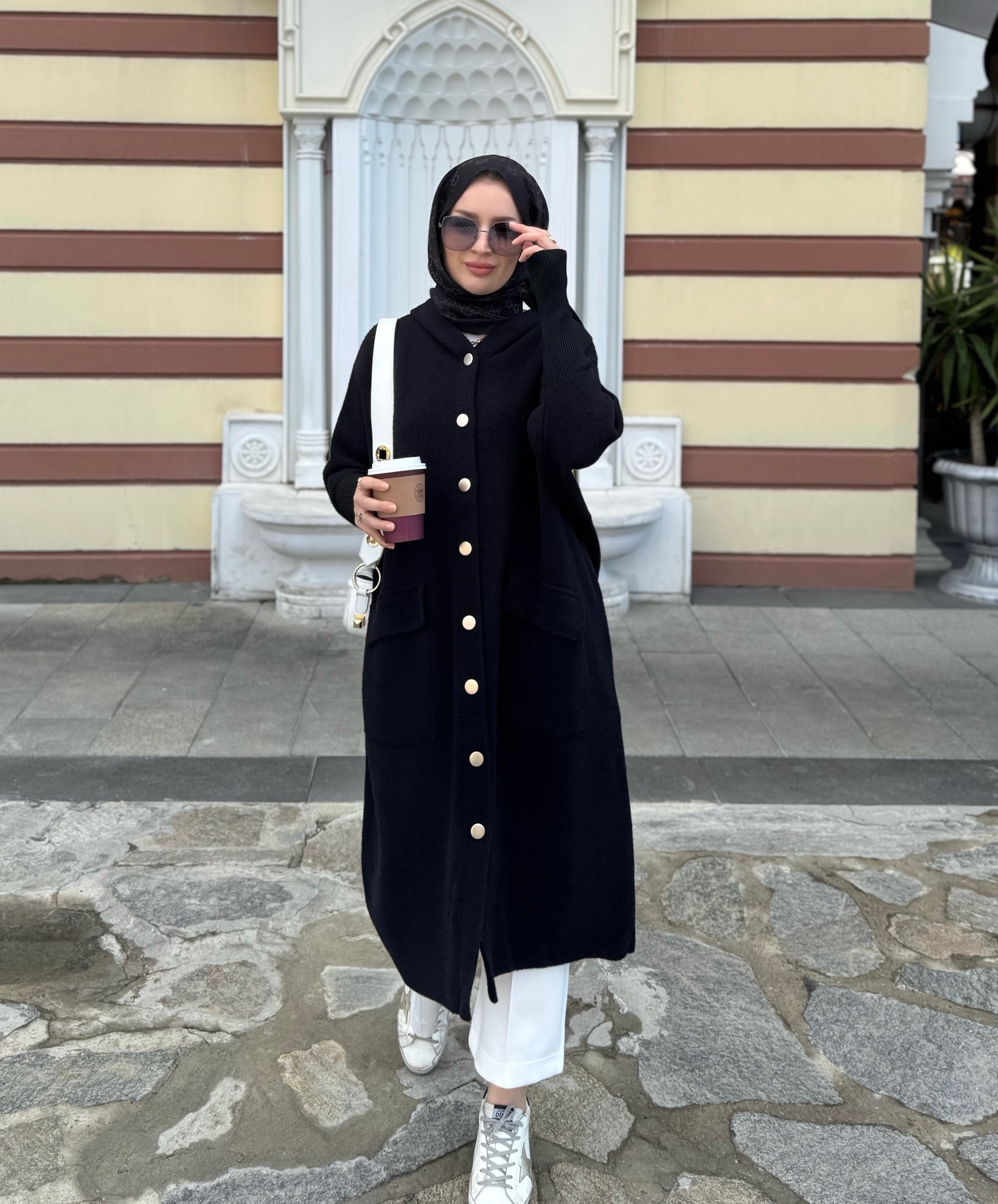 Luna angora hırka - siyah 