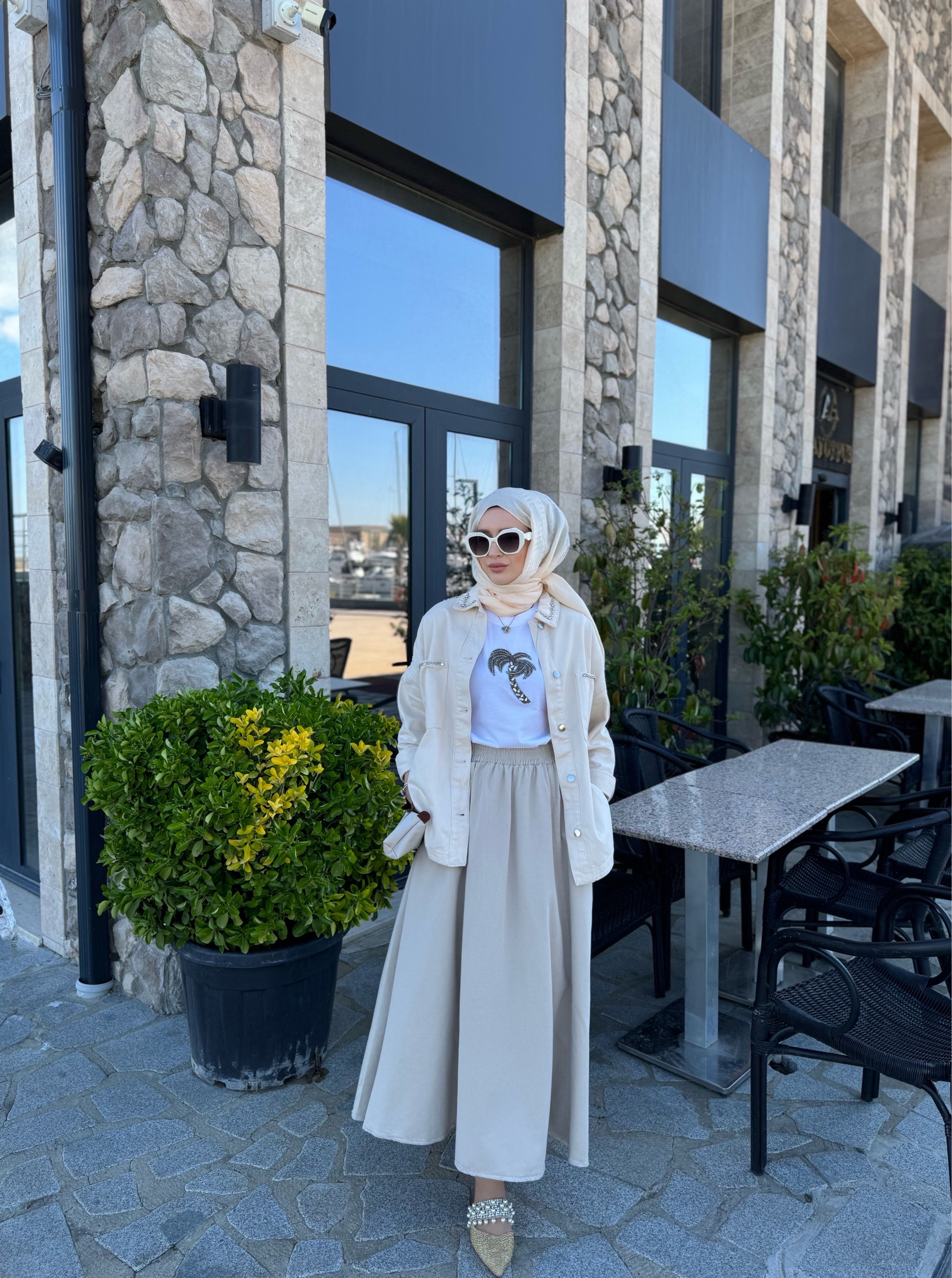 Gabardin etek - taş