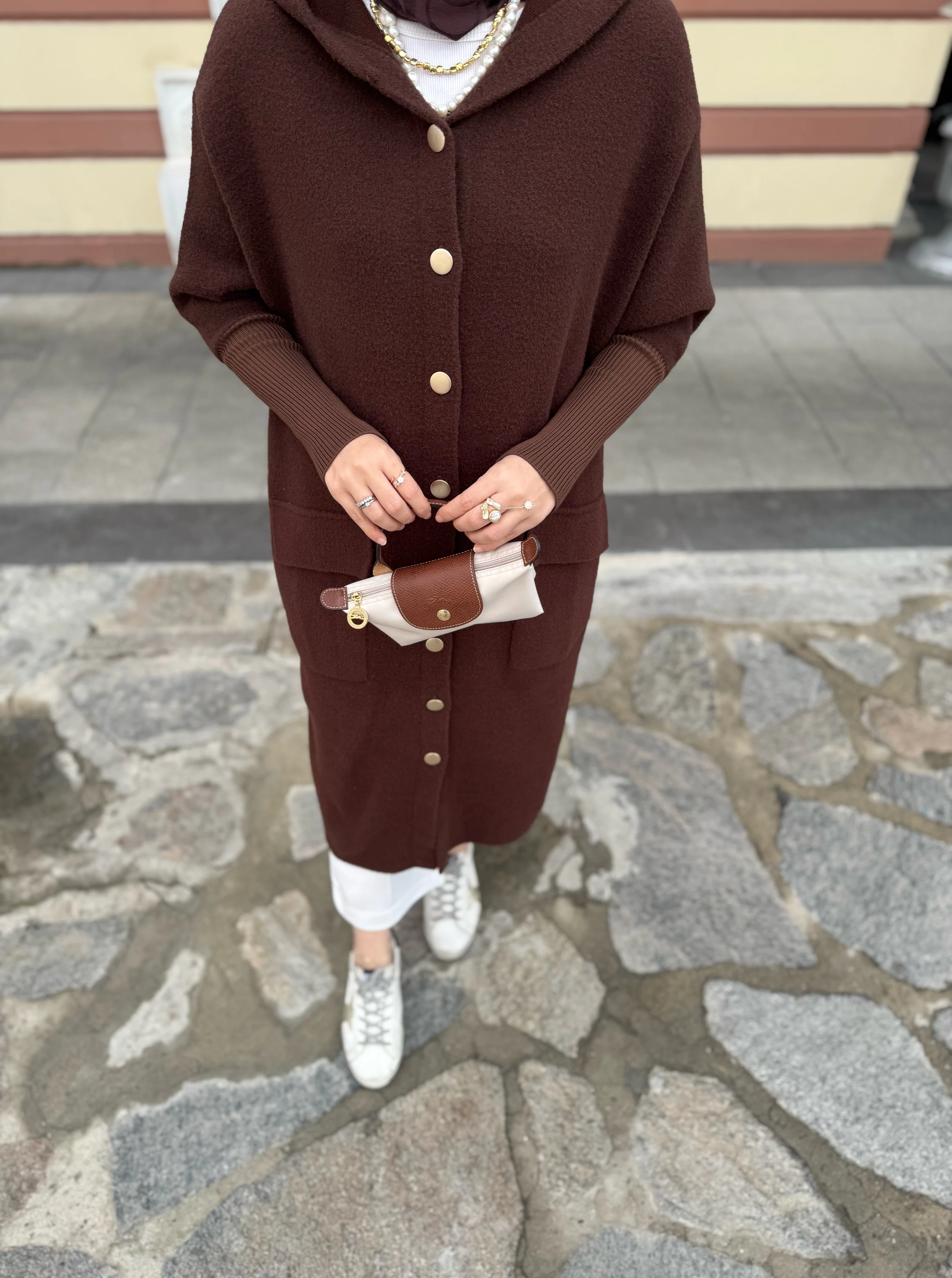 Luna angora hırka - kahverengi 