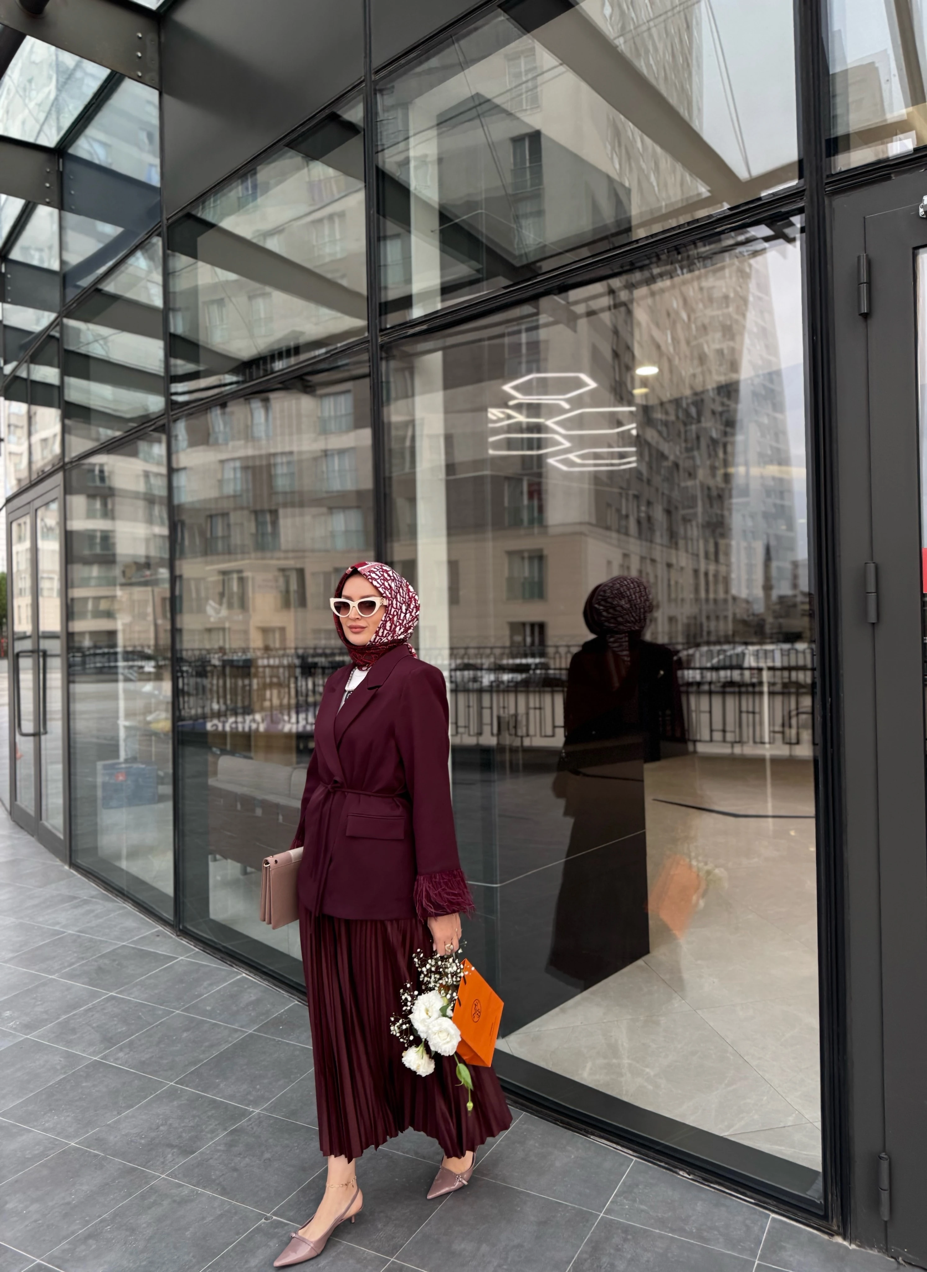 Otrişli ceket - bordo