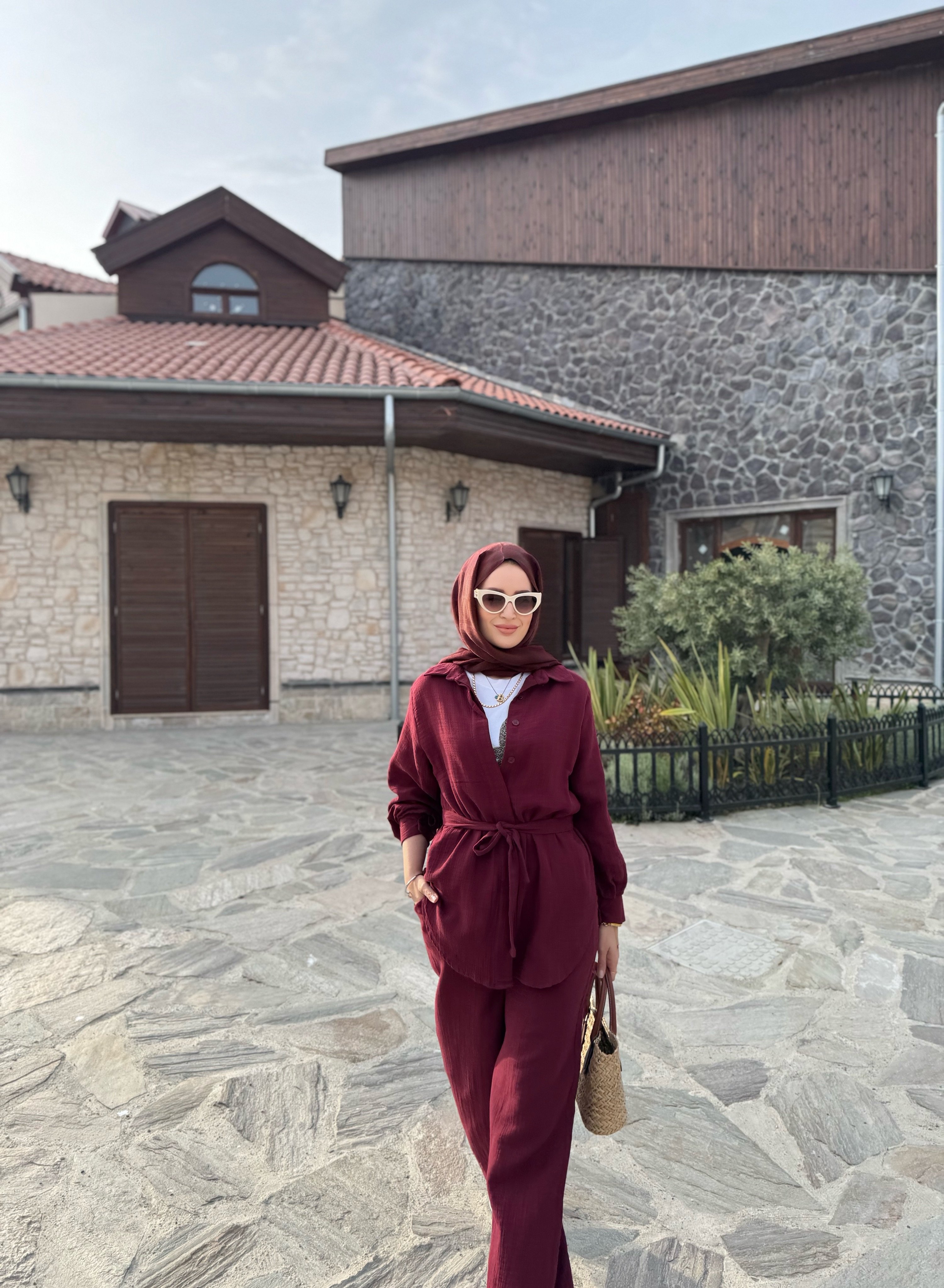 Müslin takım - bordo