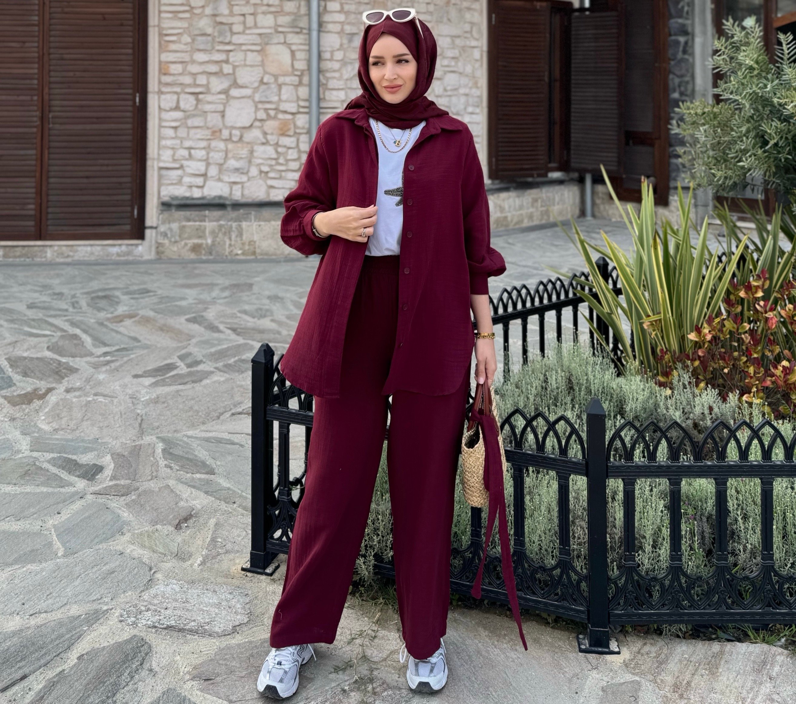 Müslin takım - bordo