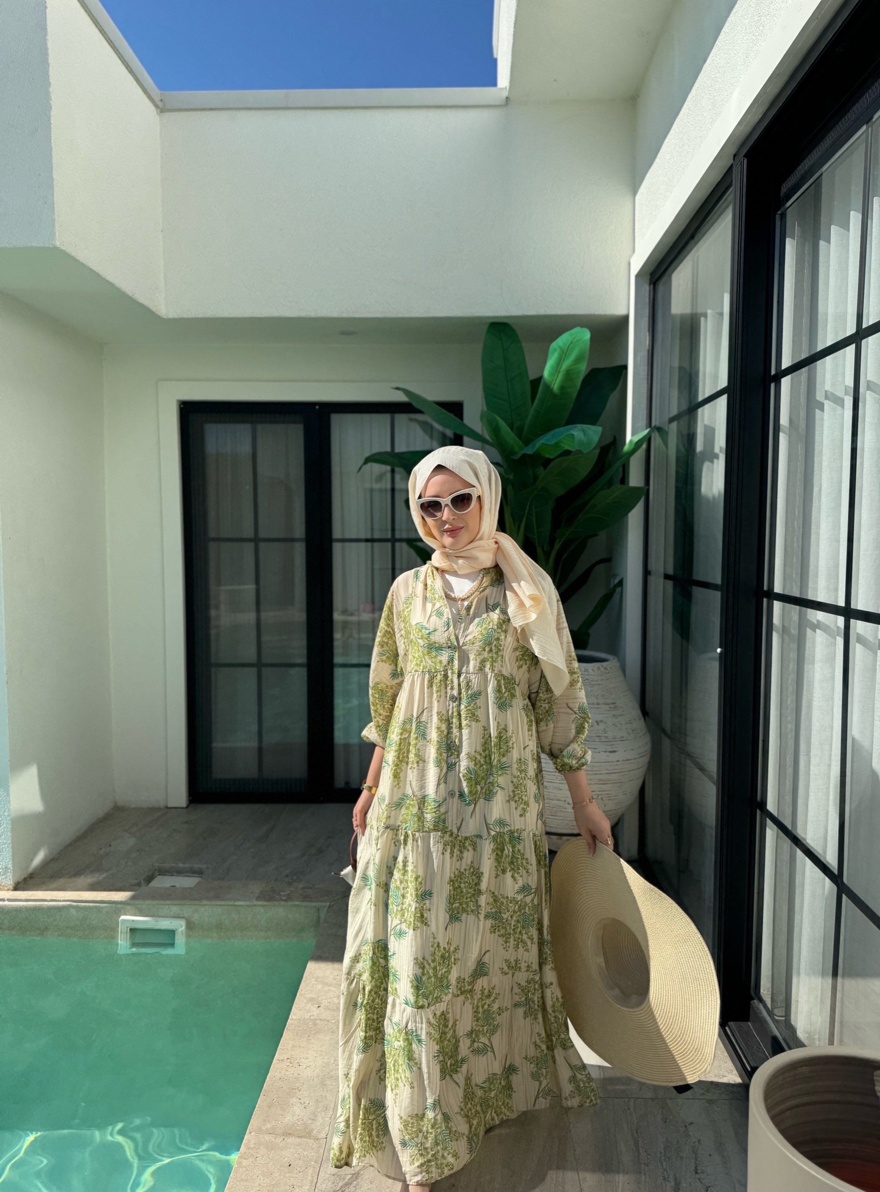 Mimoza elbise - yeşil