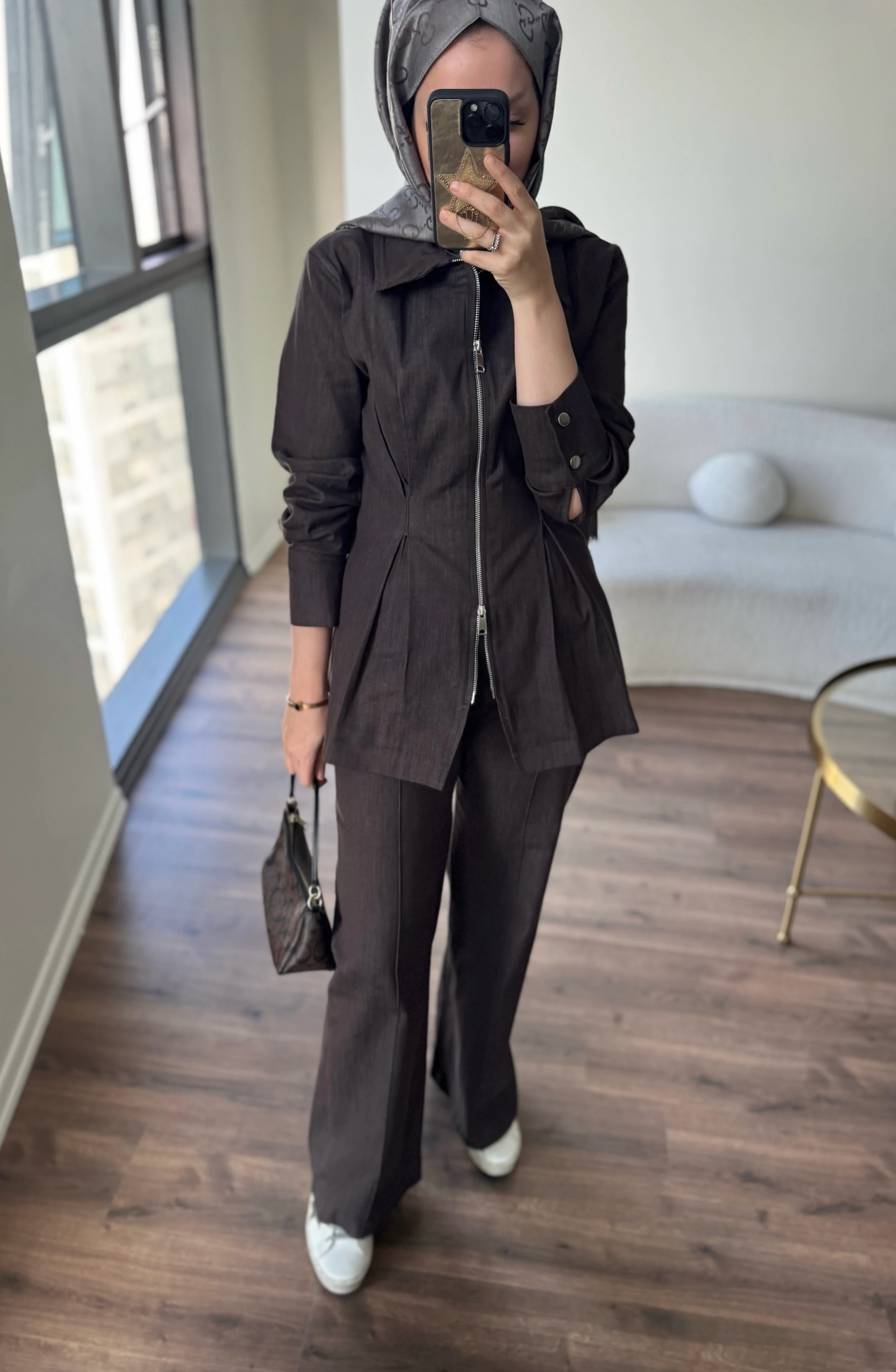 Dora denim takım - acıkahve