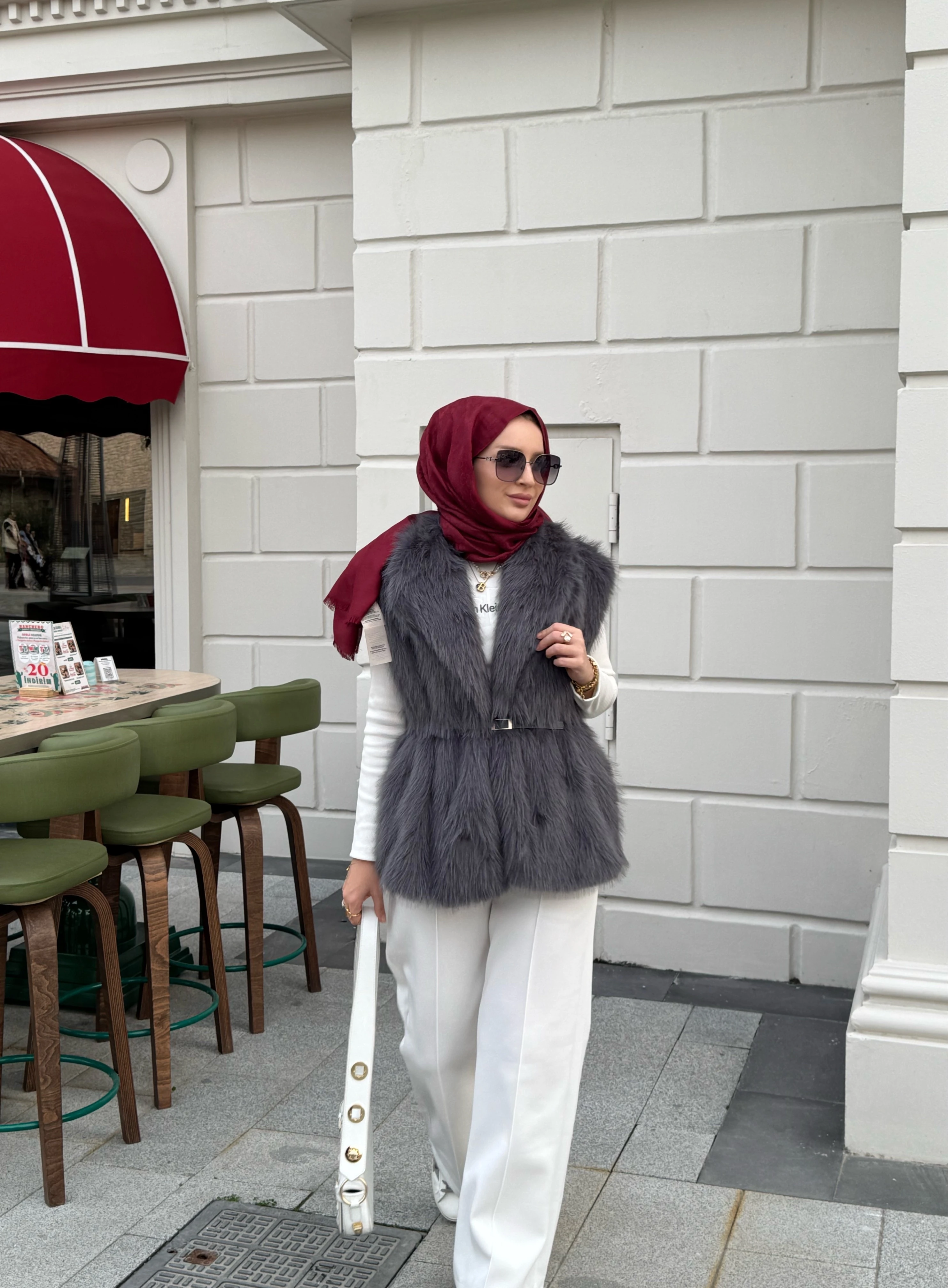 Royal kürk yelek - gri