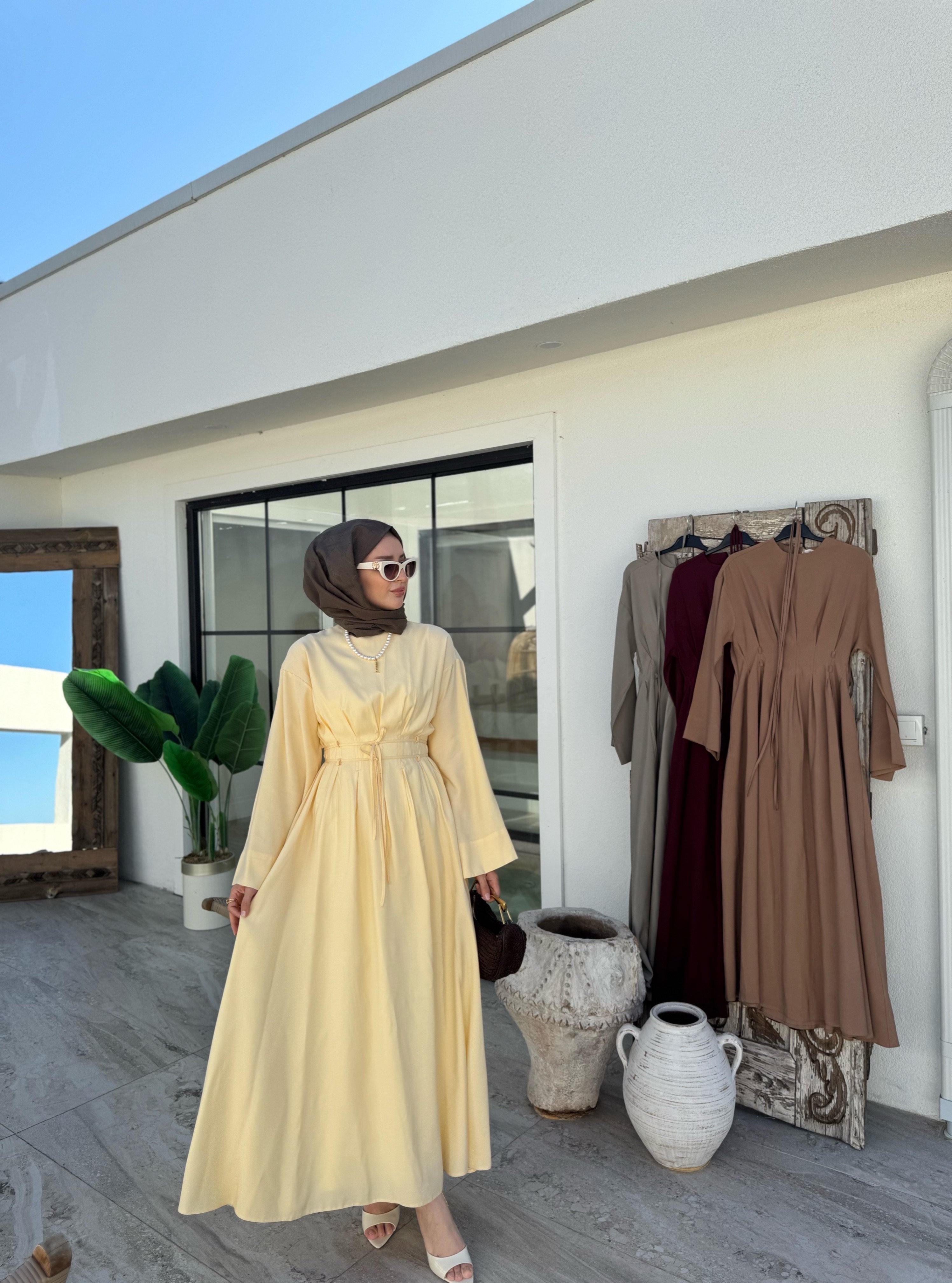 Narin Modal Elbise - sarı