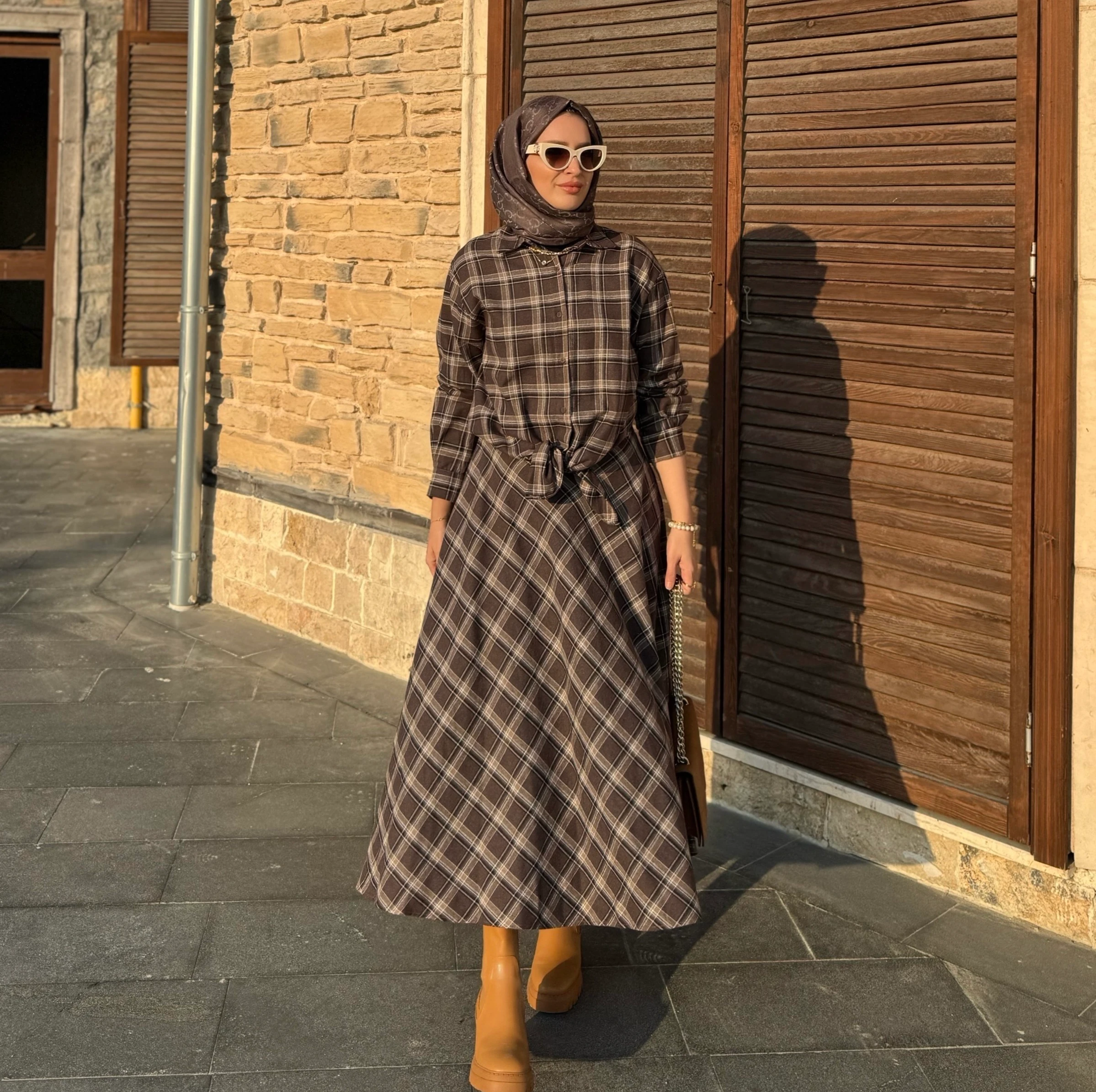 Ekoseli gömlek etek takım