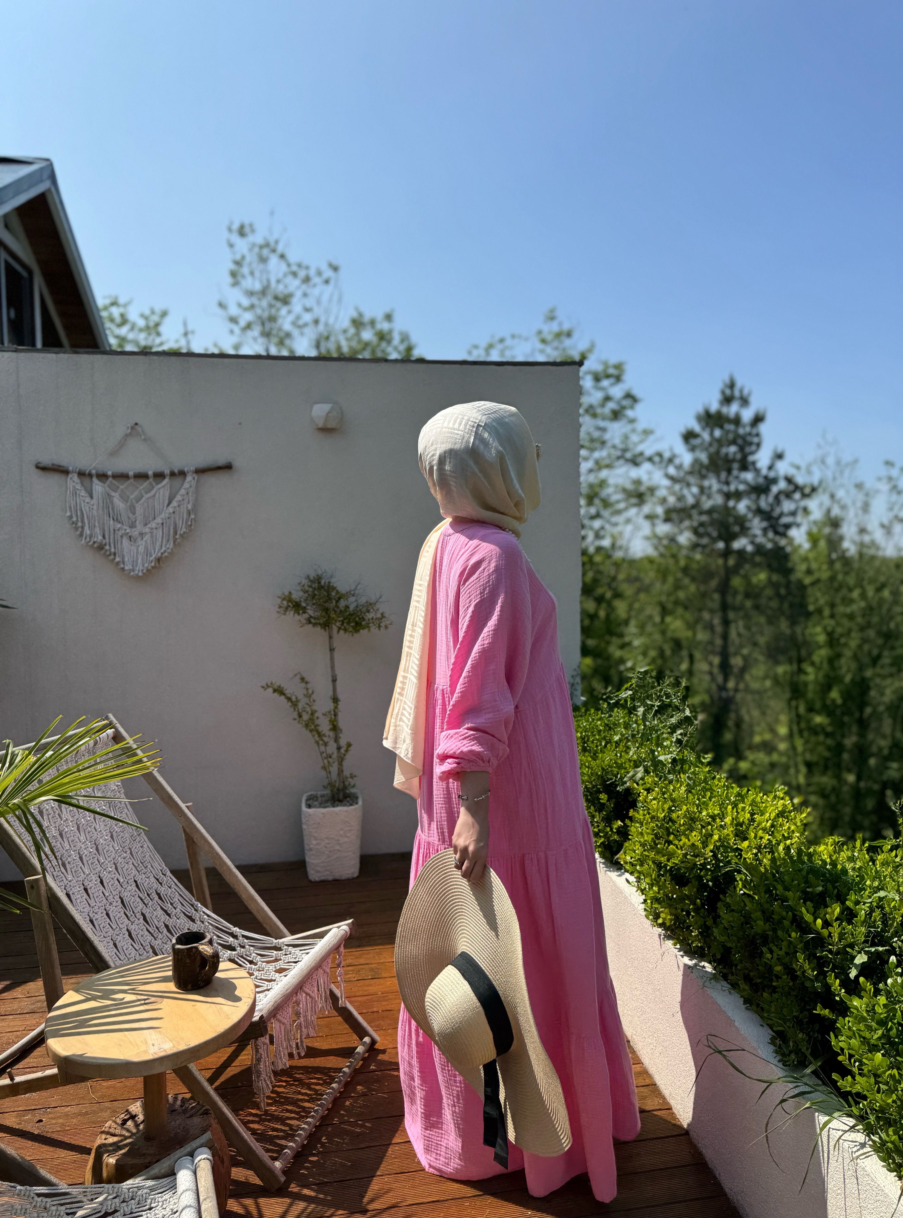 Müslin Elbise - Pembe