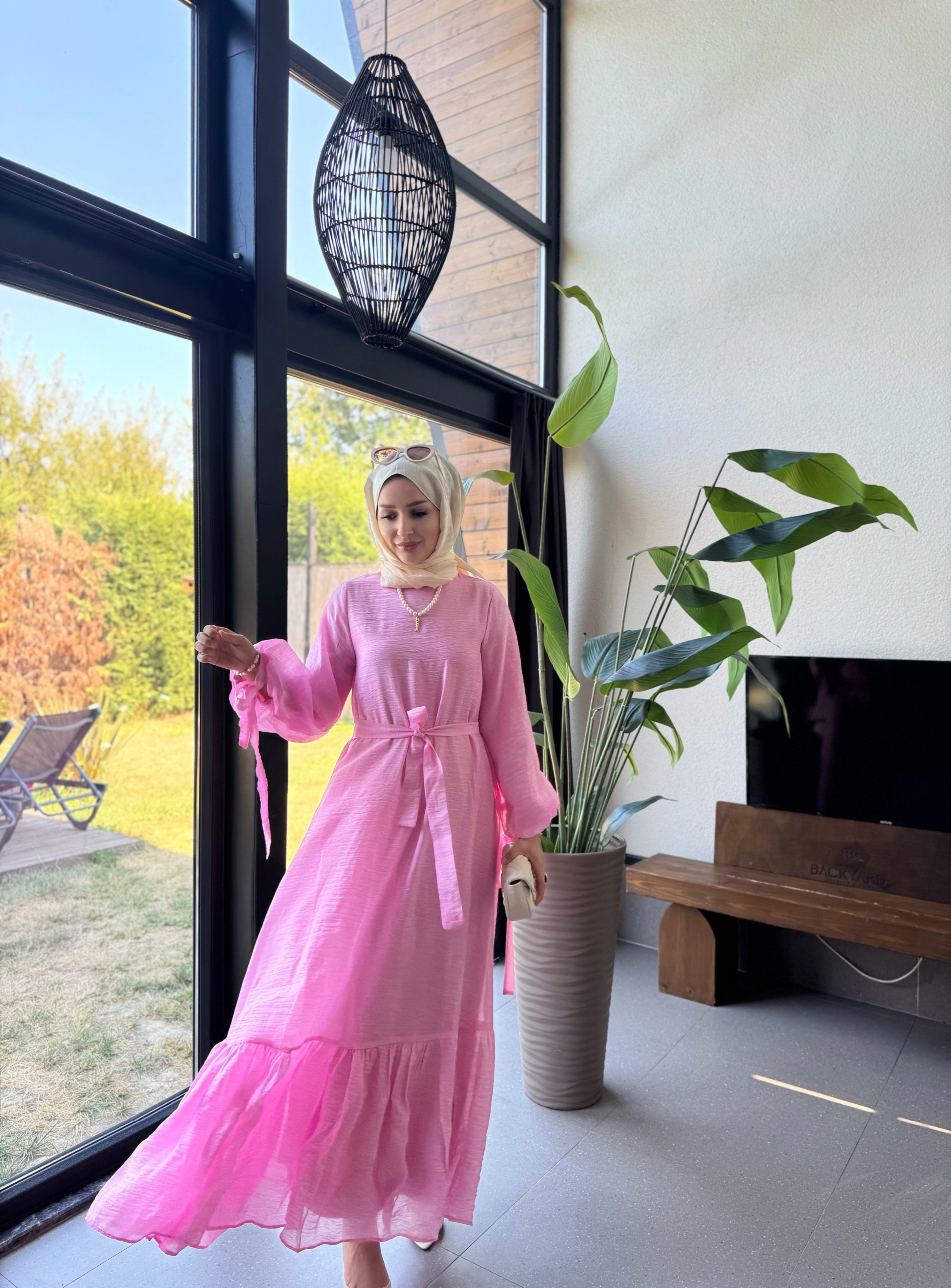 Lina elbise - pembe 