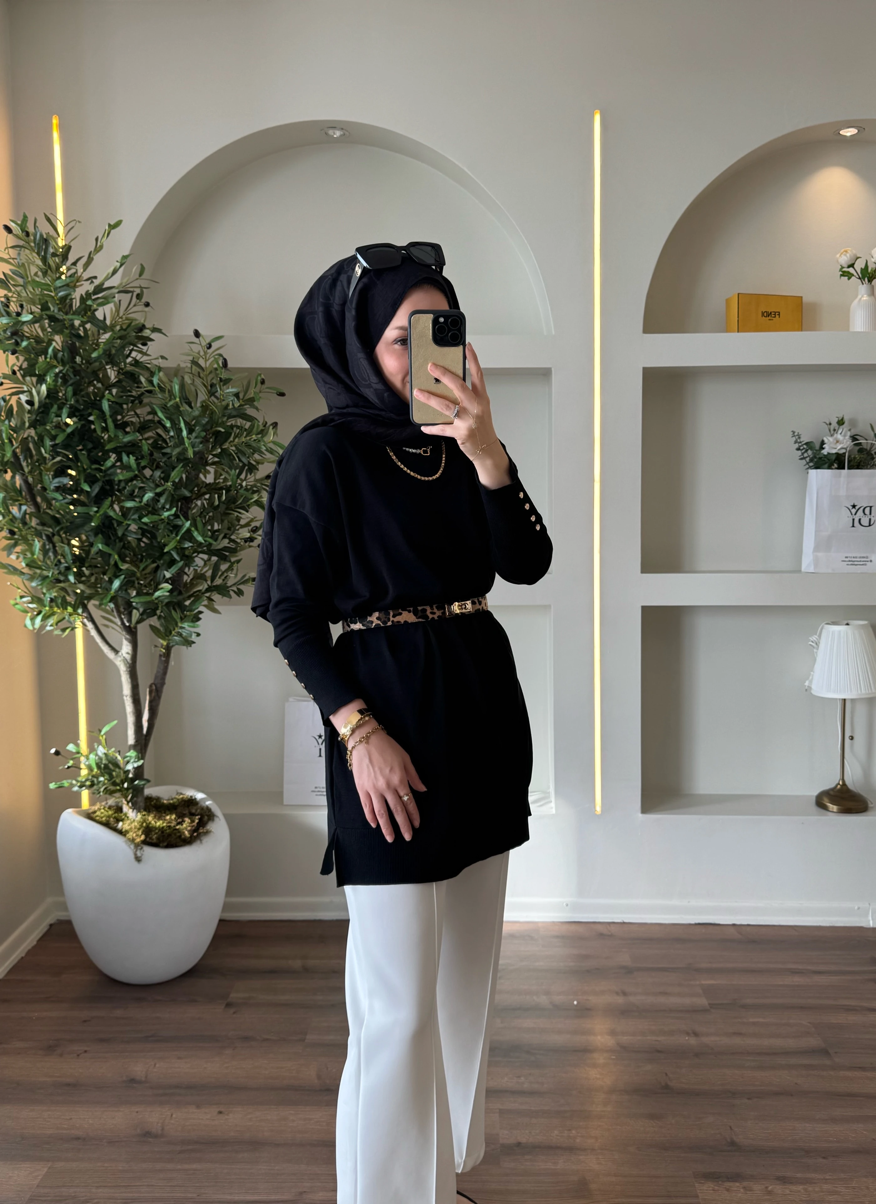 Maya merserize tunik - siyah