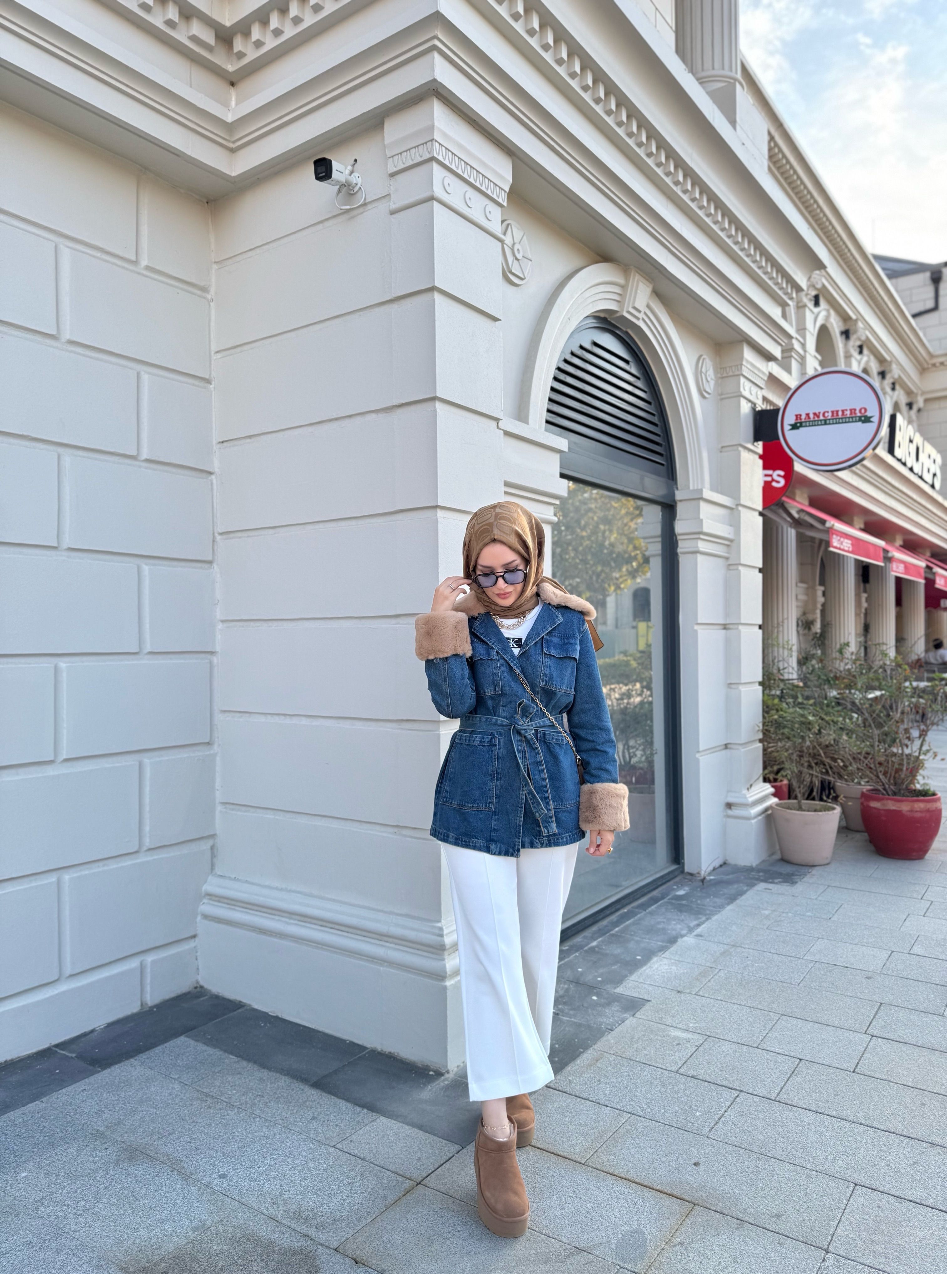 Kürklü kot ceket ( Ön Sipariş )