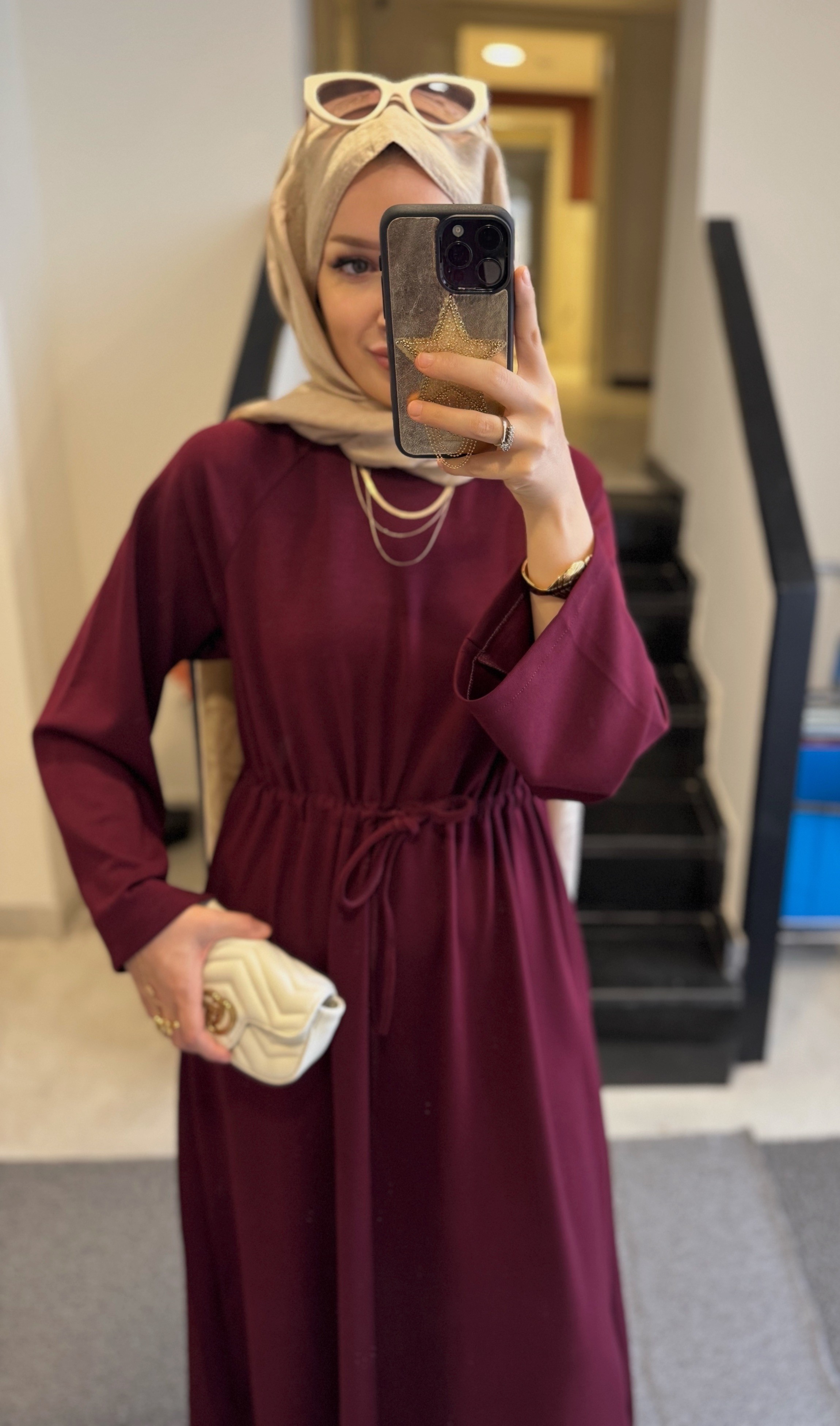 Mira oyşo elbise - bordo