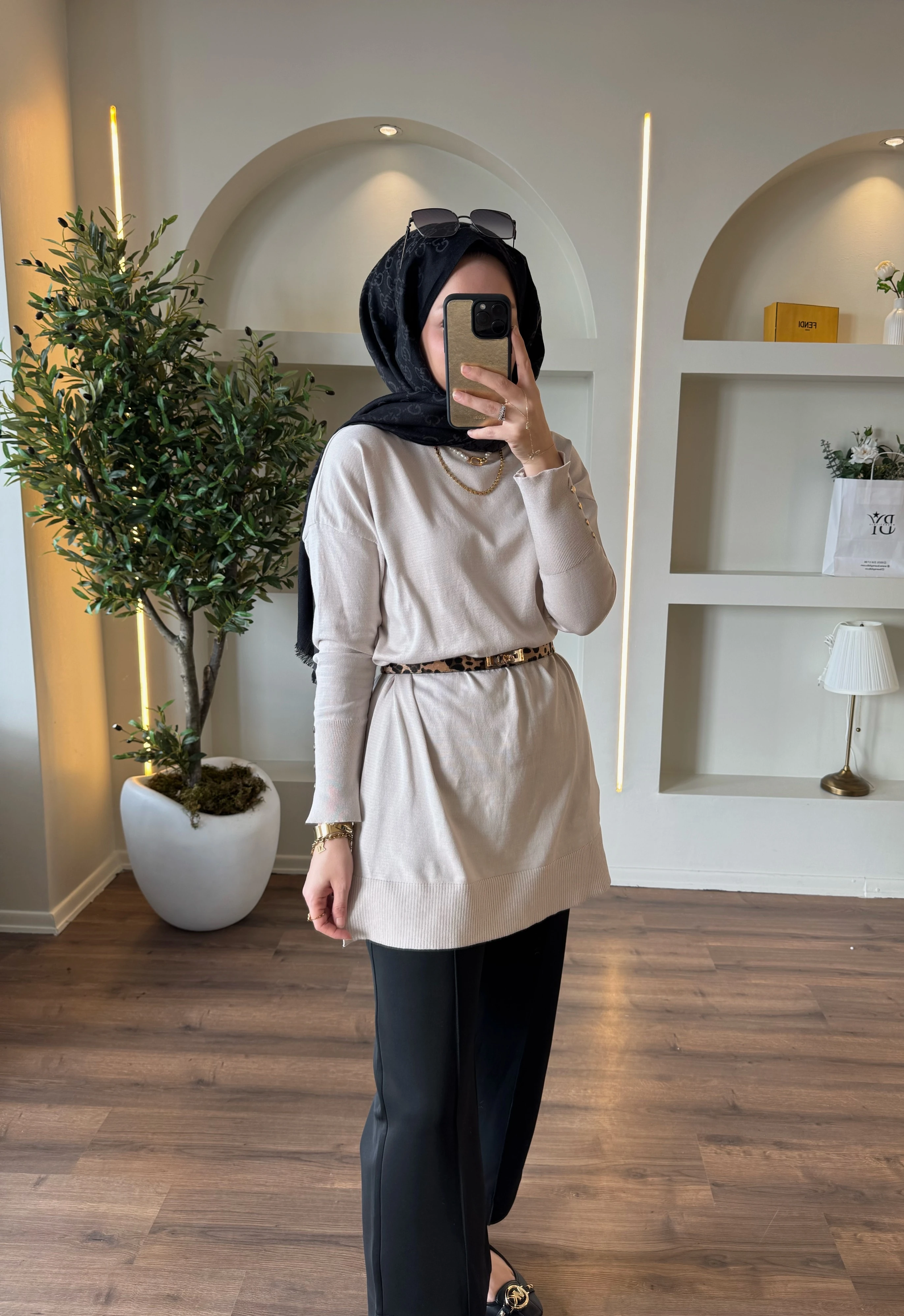 Maya merserize tunik - taş