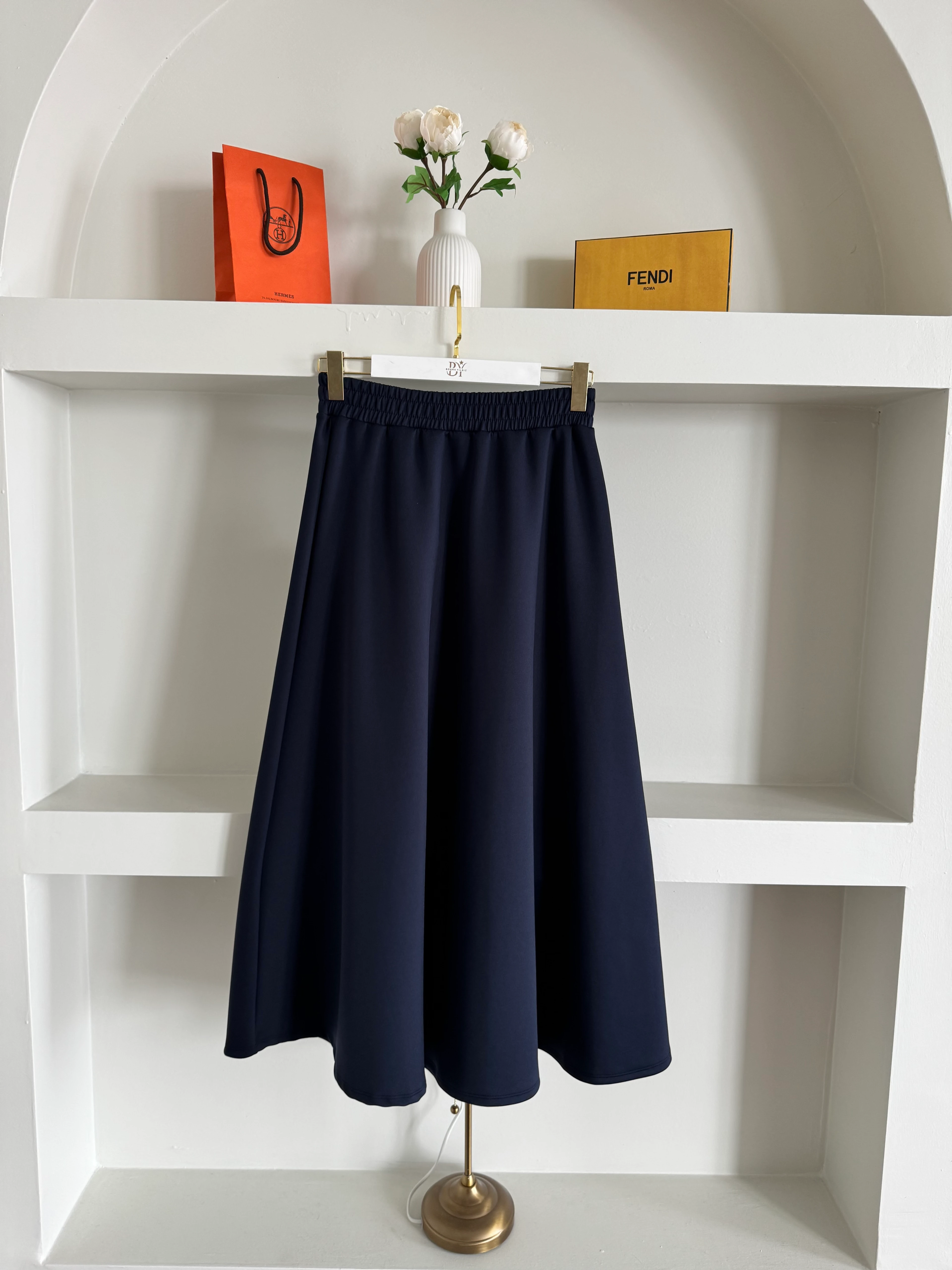 Kloş scuba etek - lacivert 