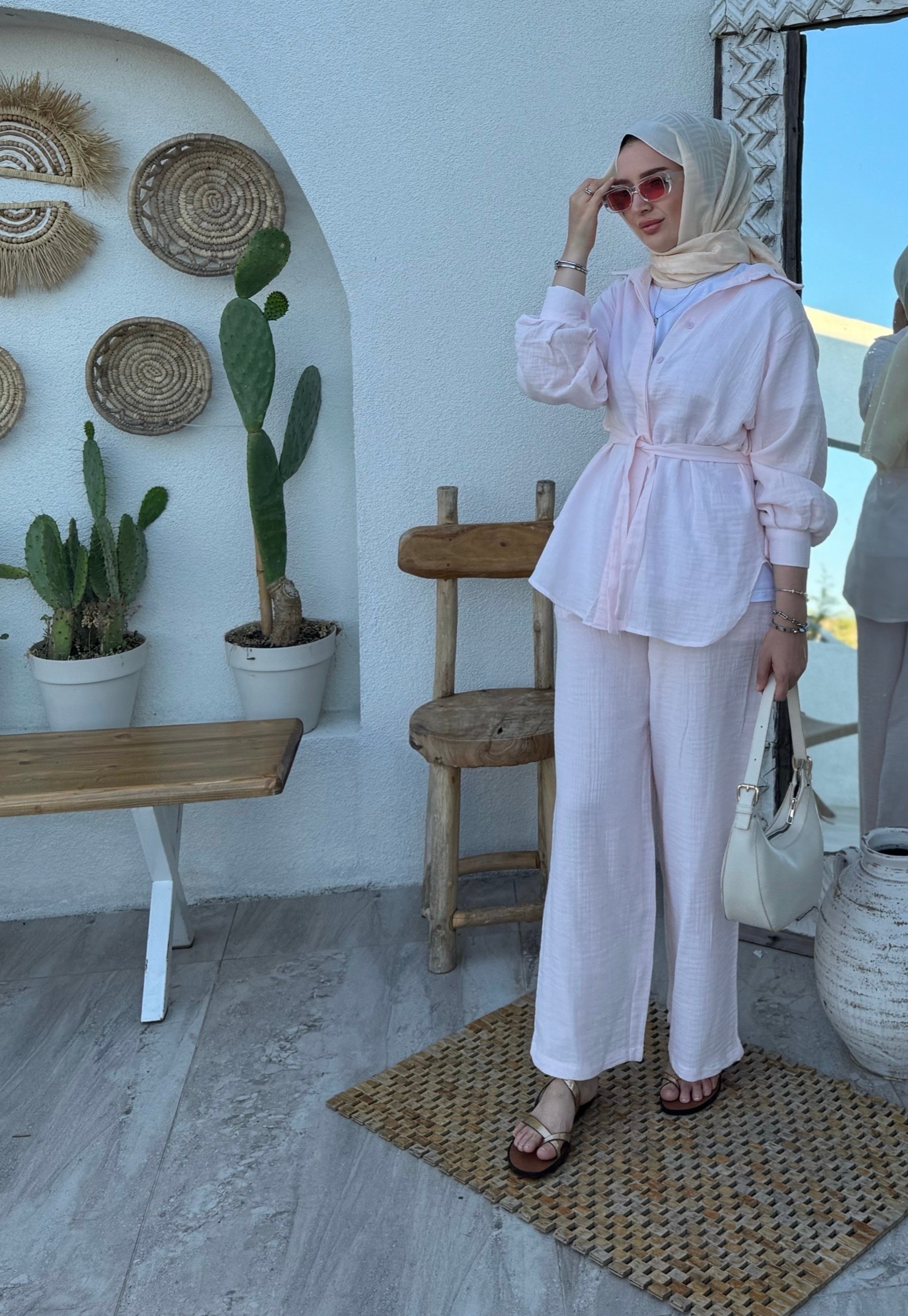 Müslin takım - pembe