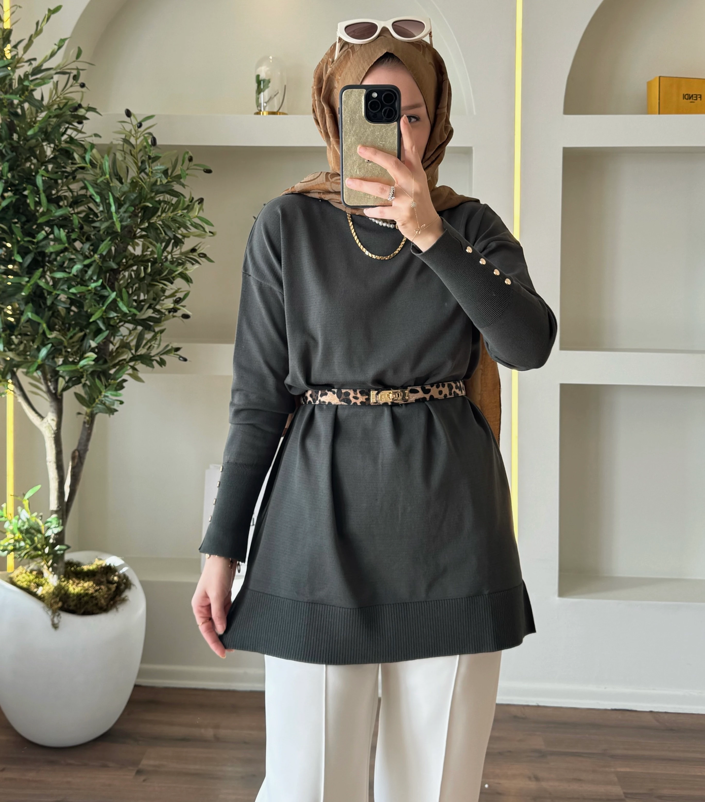 Maya merserize tunik - haki