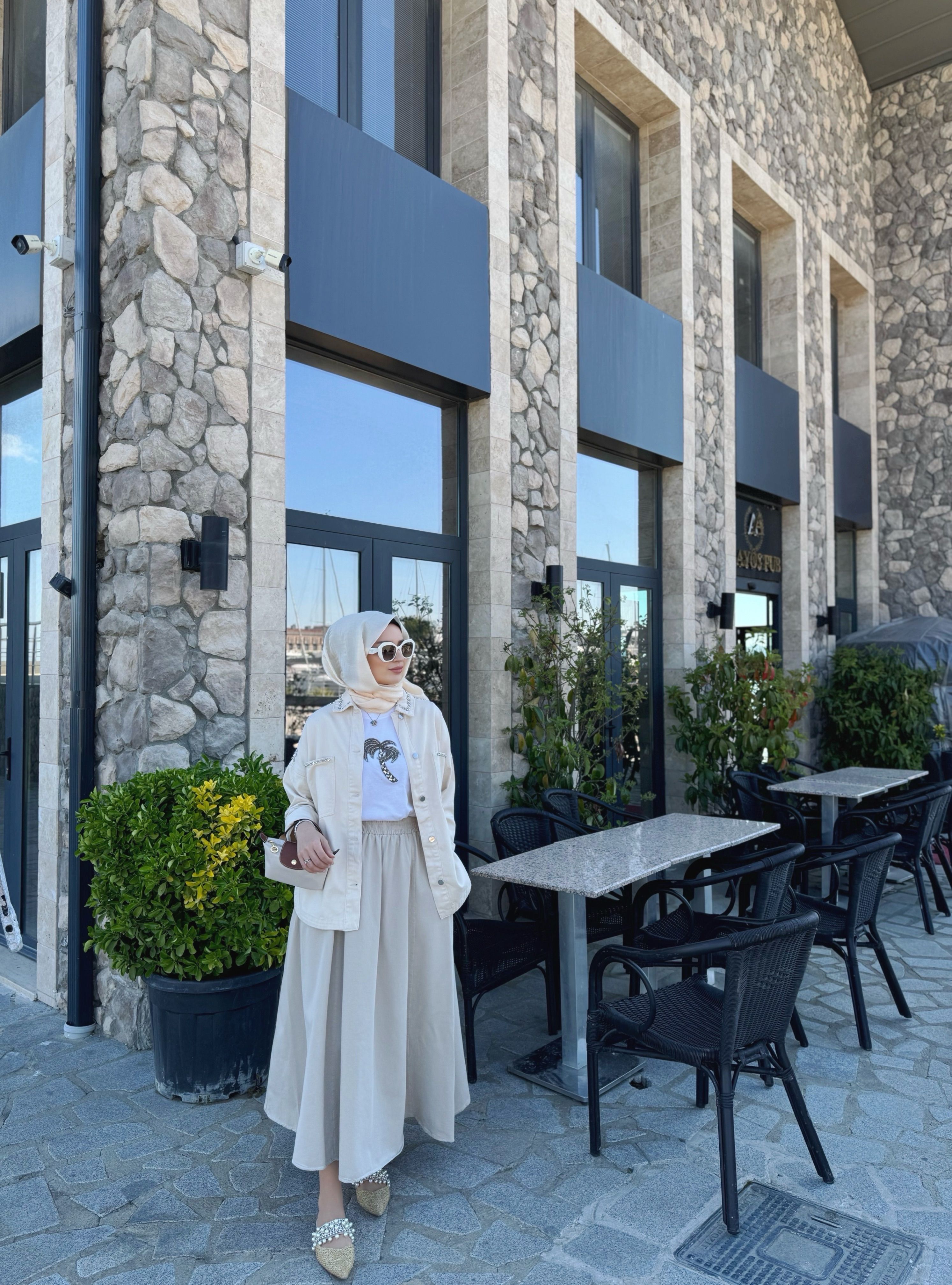 Gabardin etek - taş