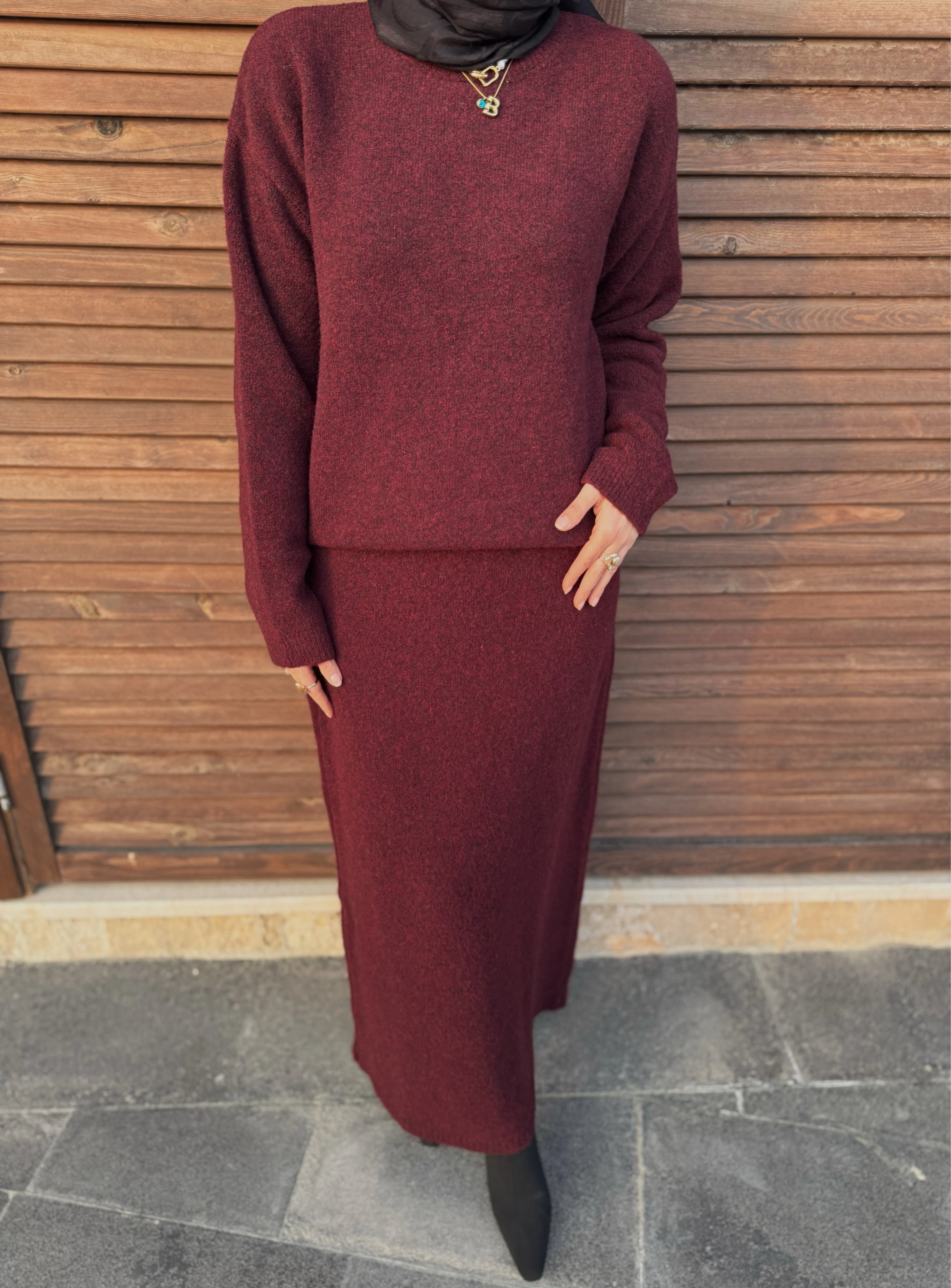 Vera triko takım - bordo