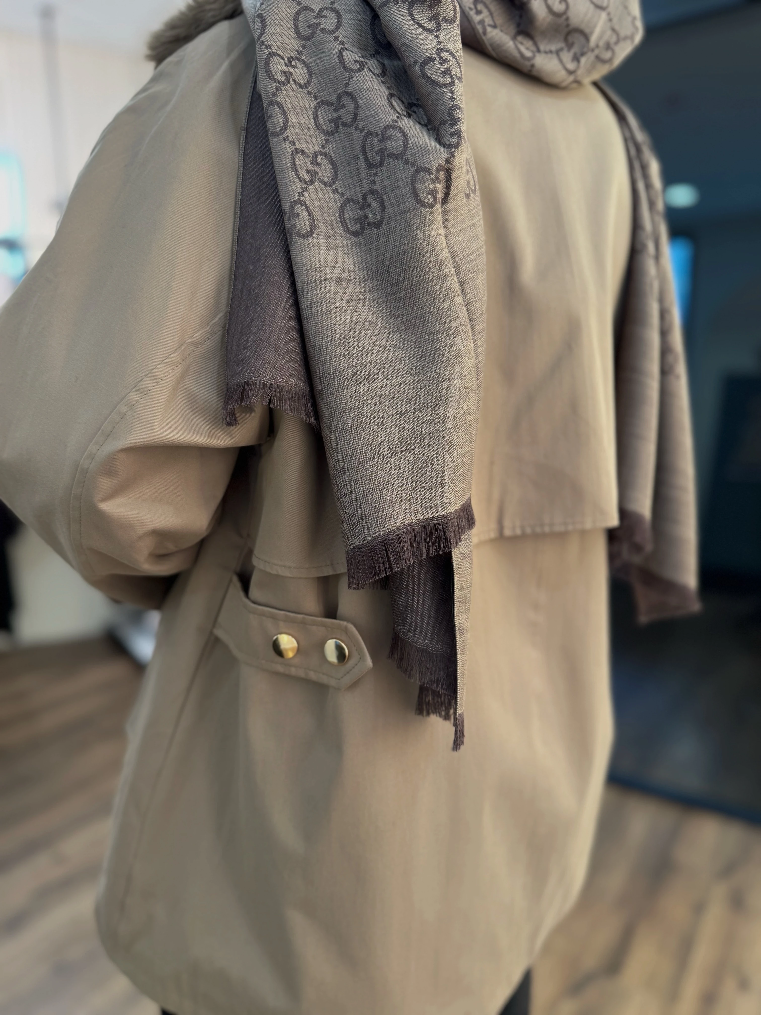 Kürklü parka - vizon