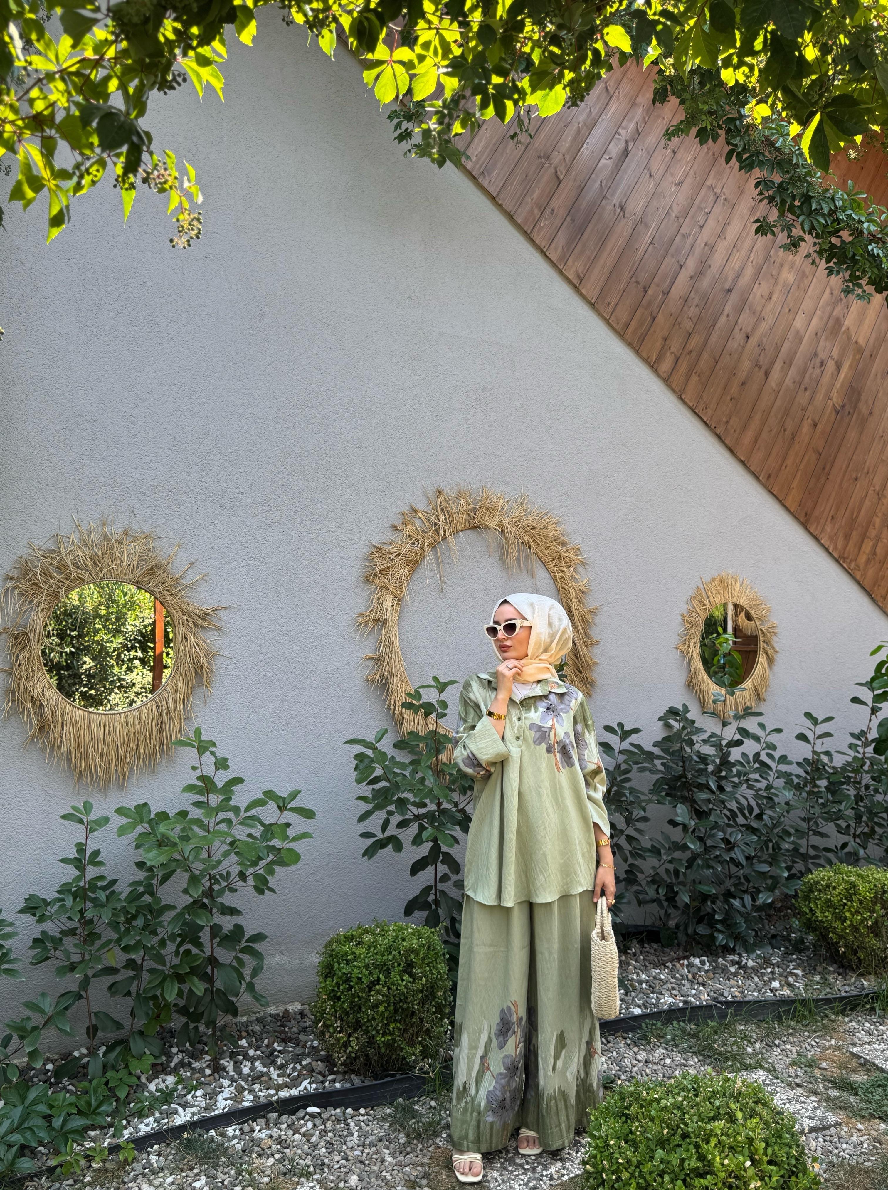 Orkide pantolonlu takım - yeşil
