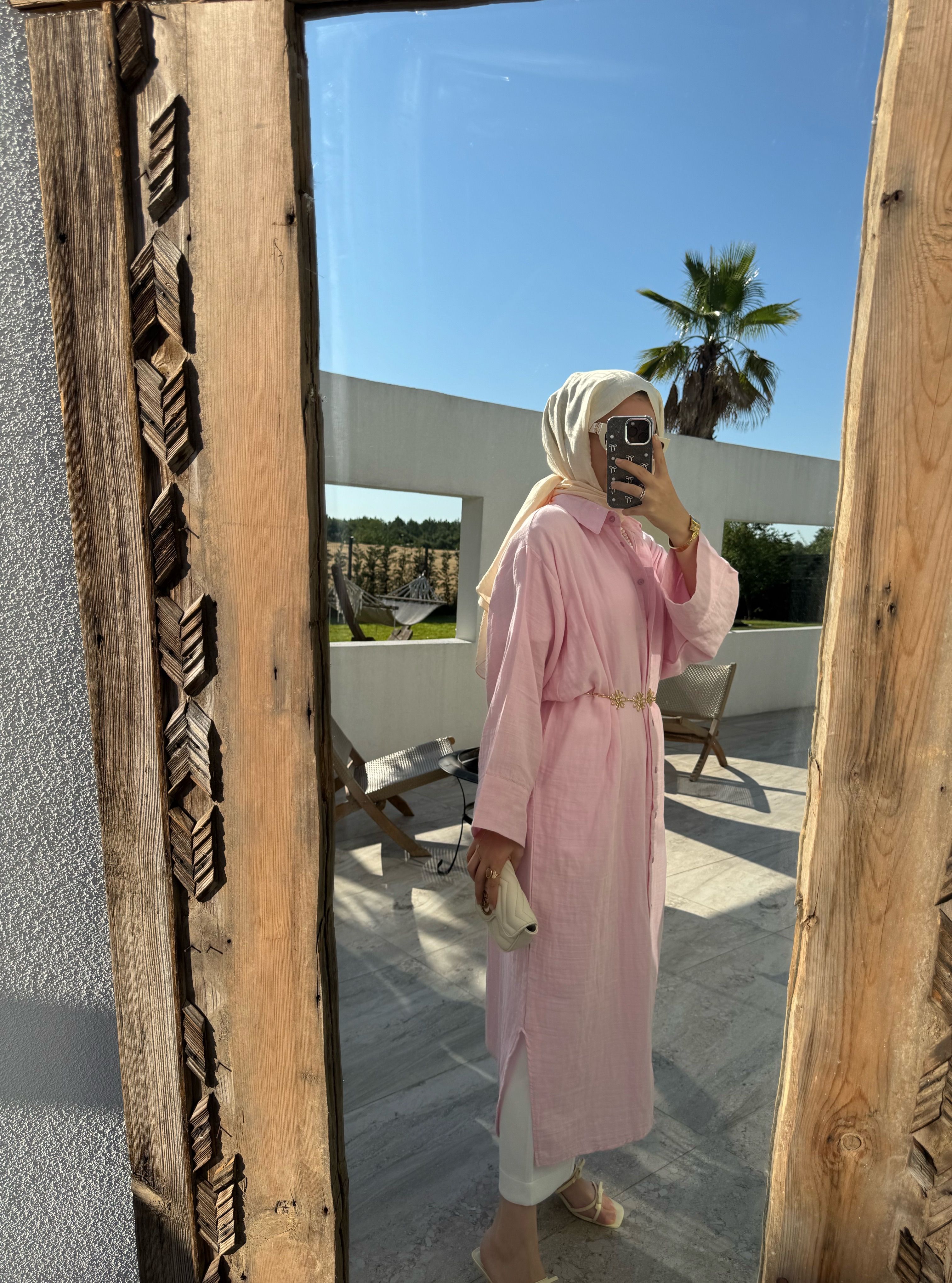 Müslin gömlek - pembe