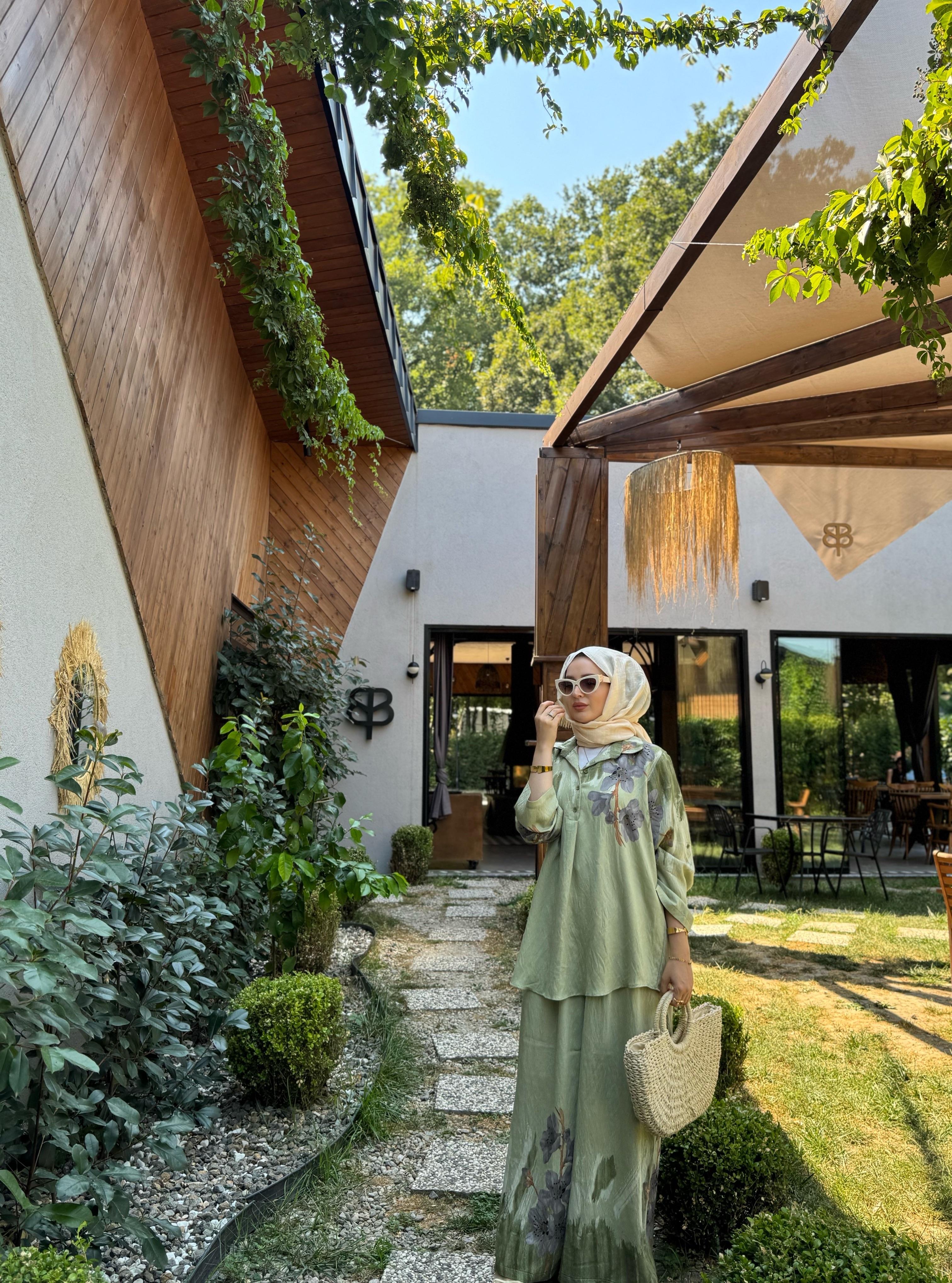 Orkide pantolonlu takım - yeşil