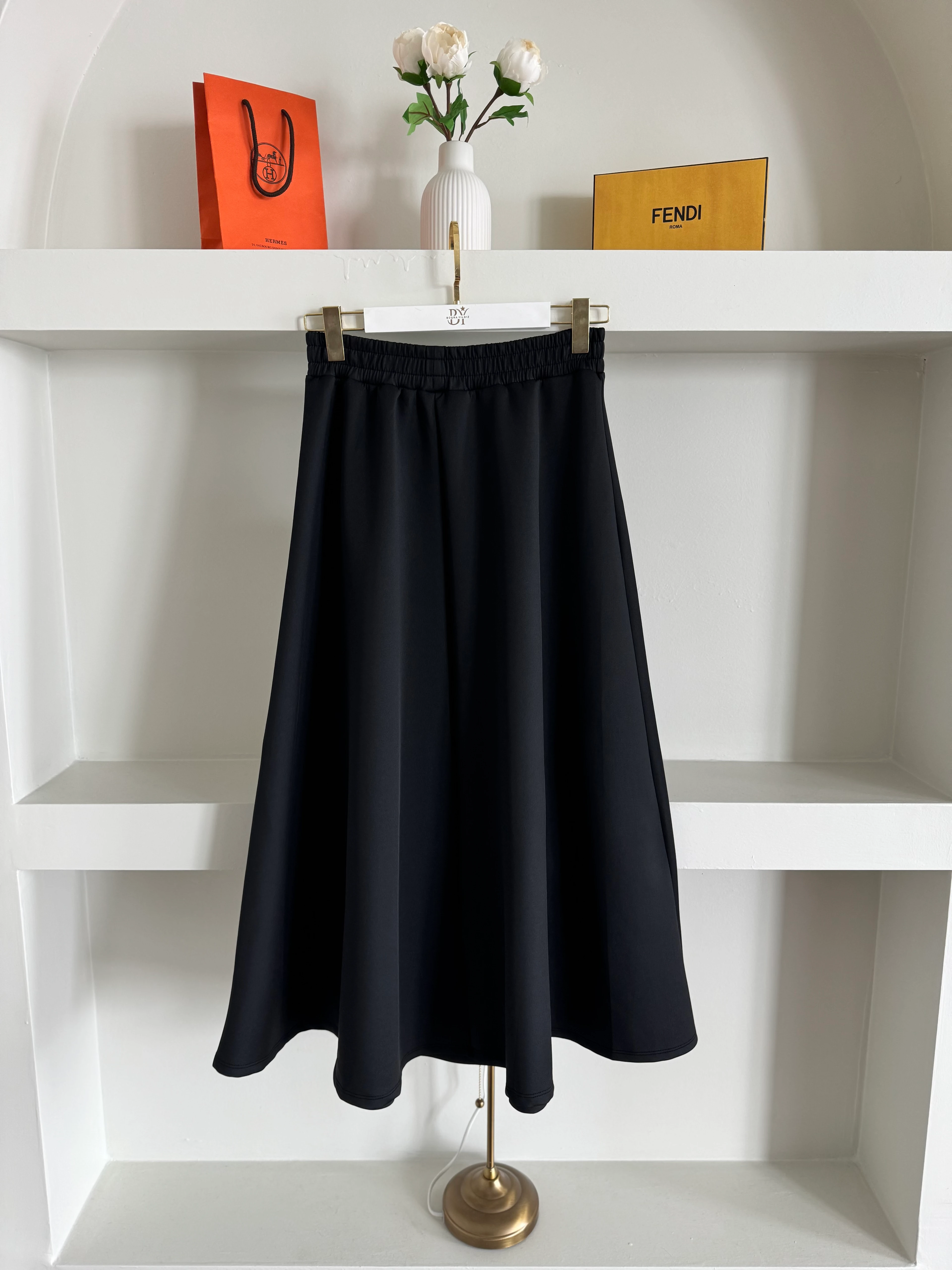 Kloş scuba etek - siyah