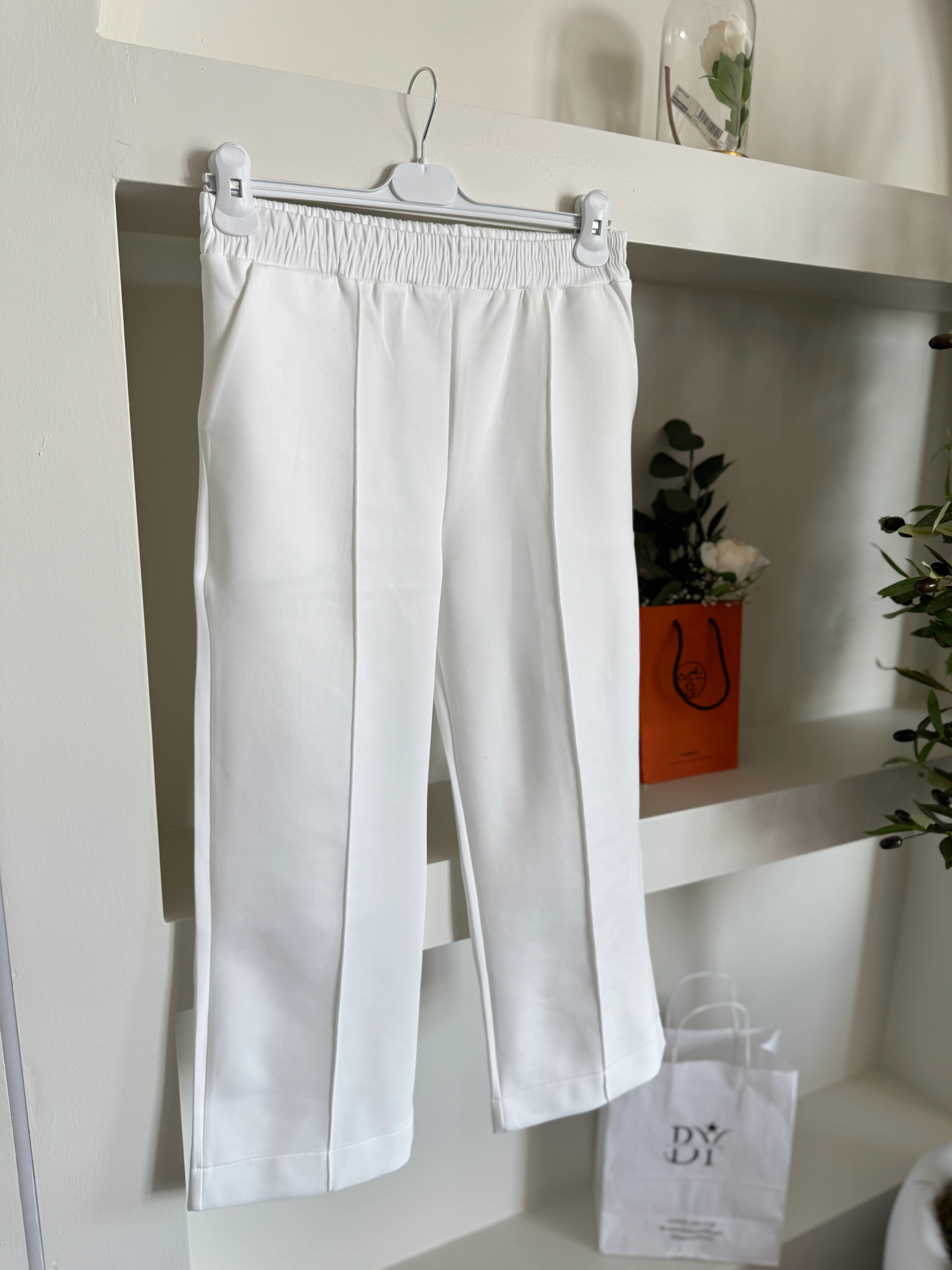 Çımalı Scuba pantolon- beyaz 