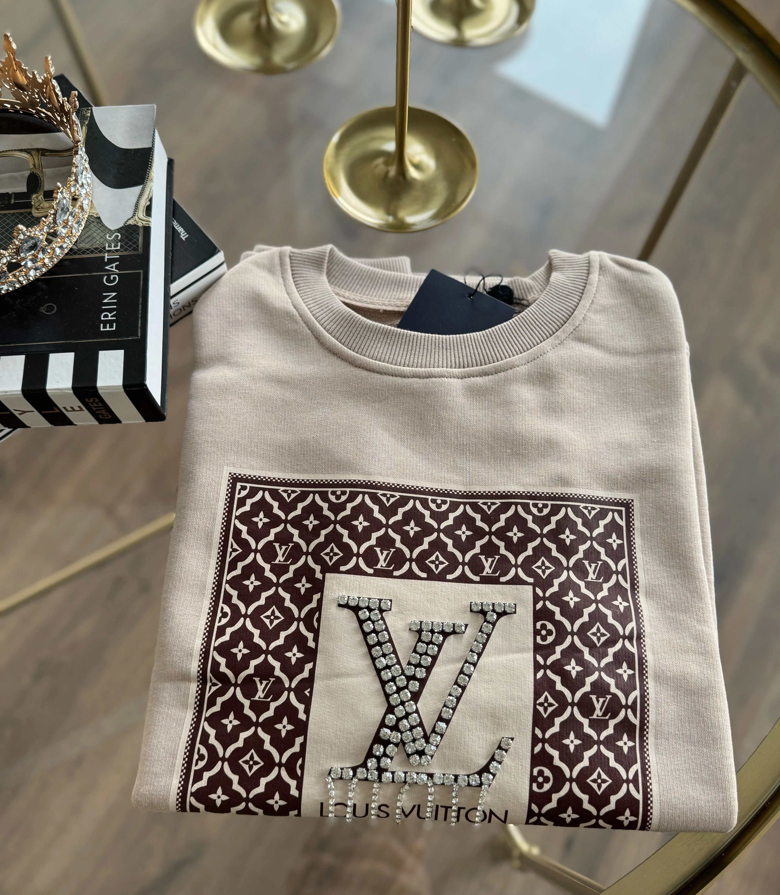 Lv sweatshirt - taş