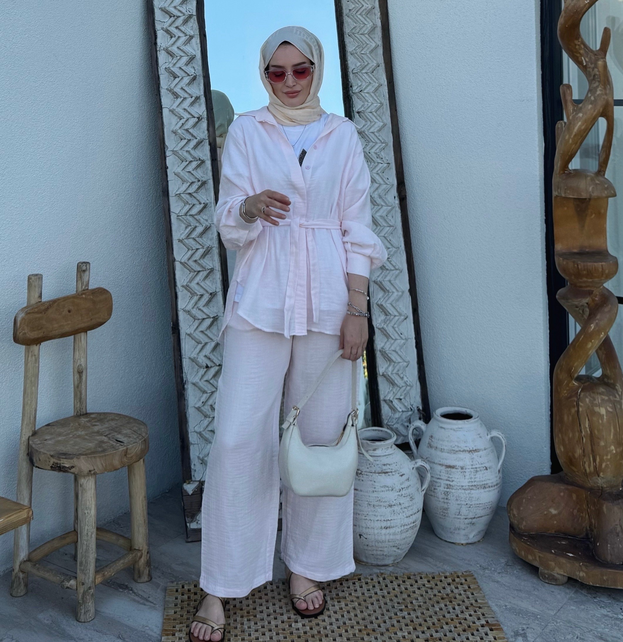 Müslin takım - pembe