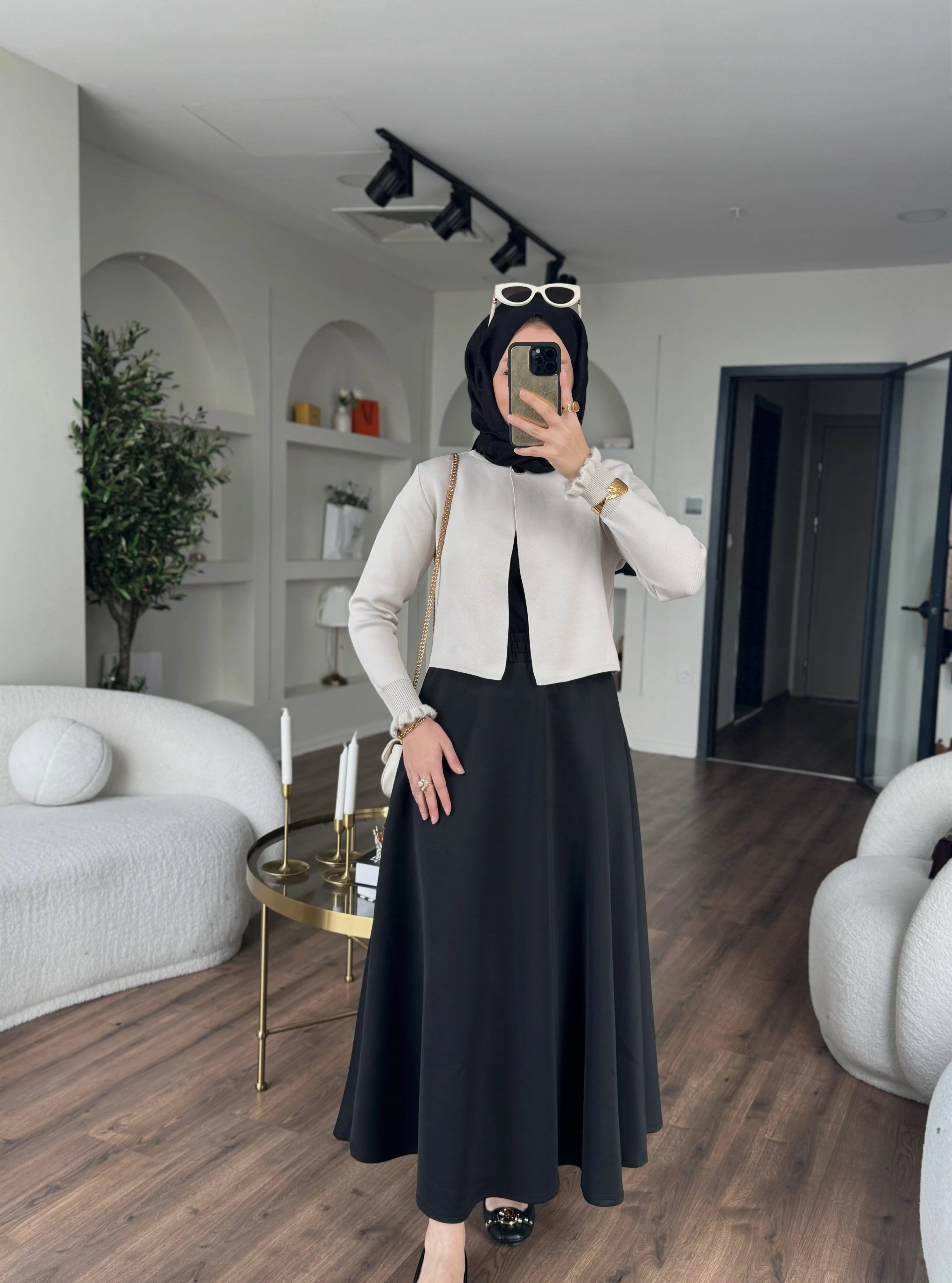 Kloş scuba etek - siyah