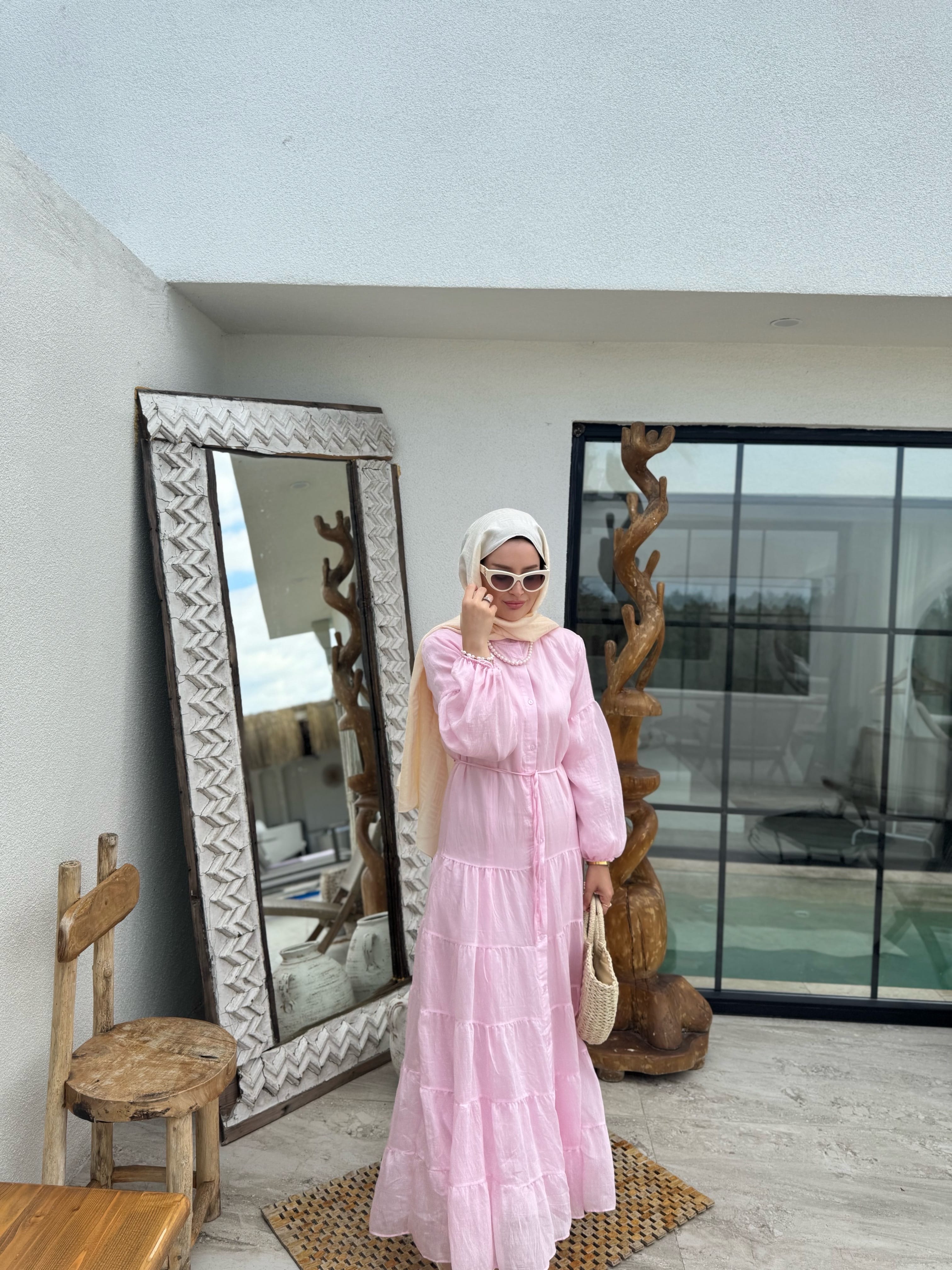 Sofia elbise - pembe