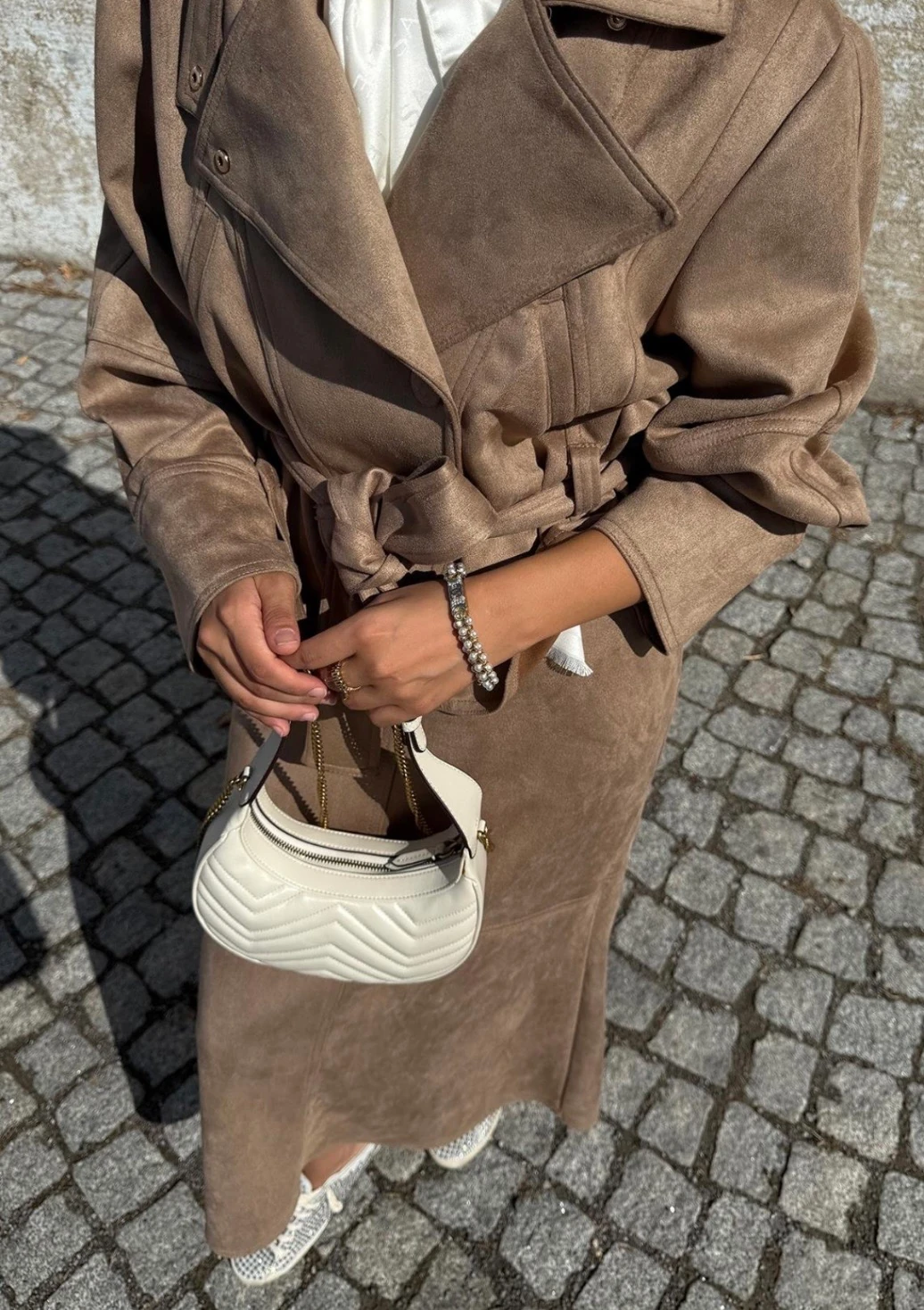 Meri süet etekli takım - camel 