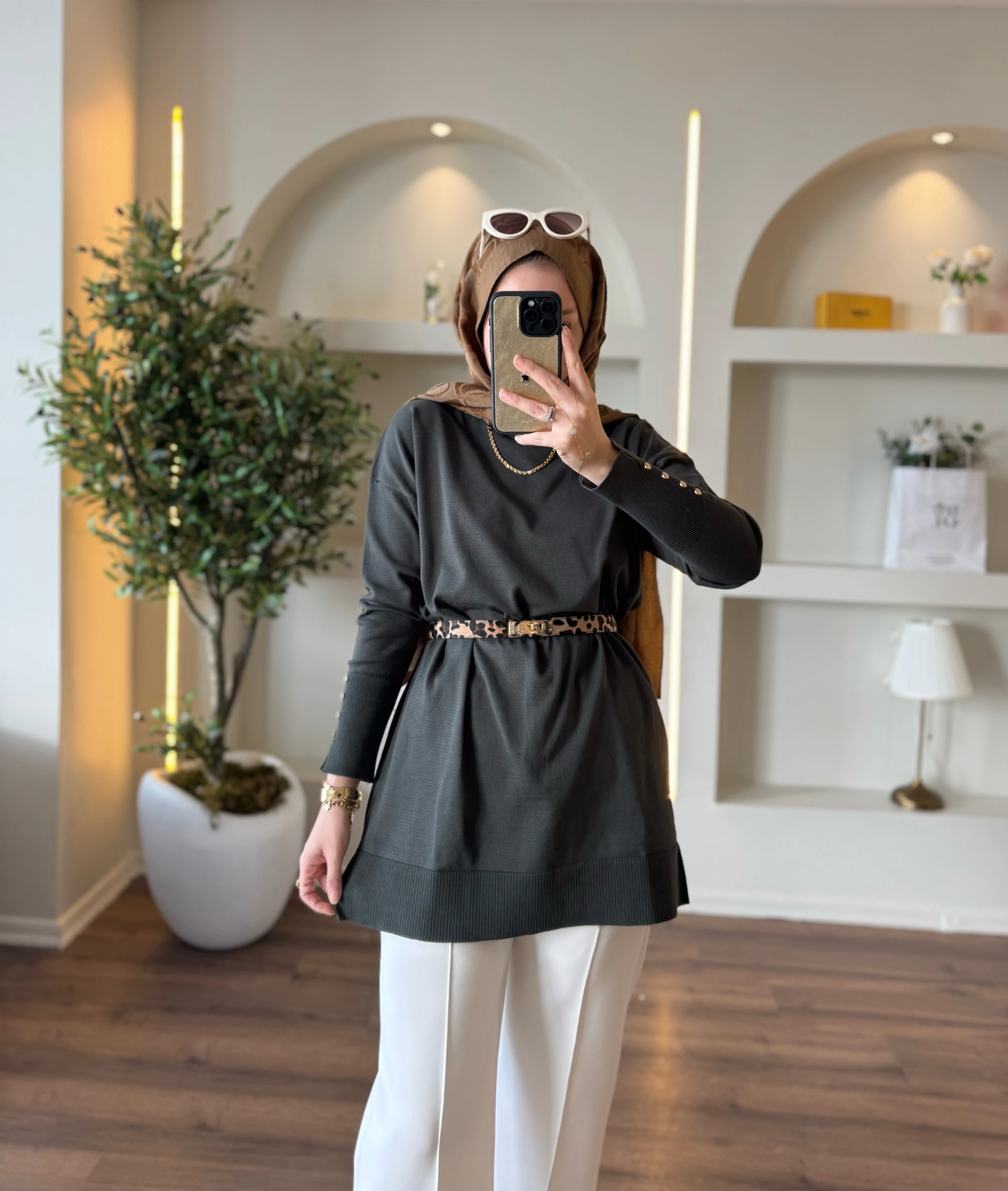 Maya merserize tunik - haki