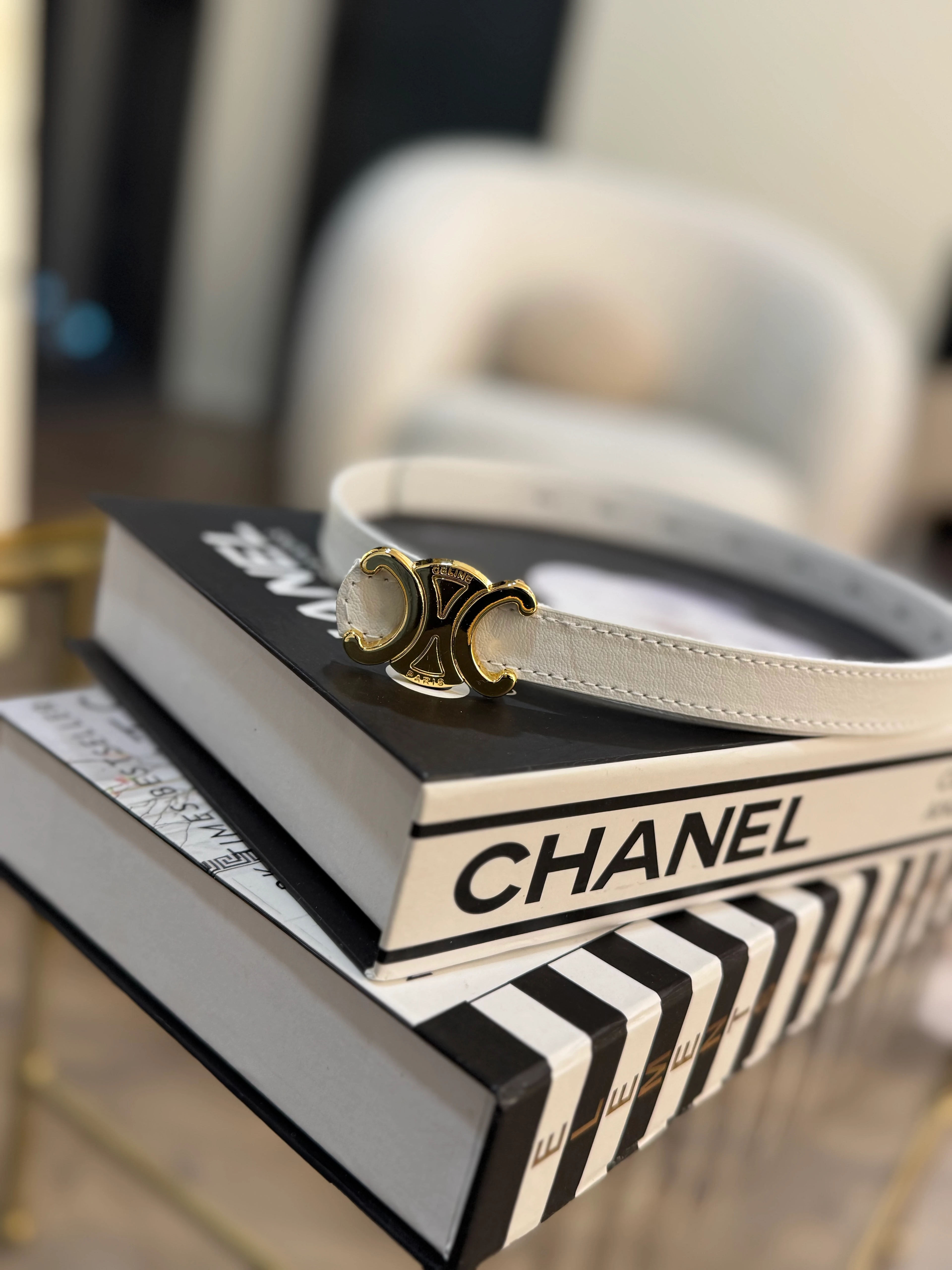 İthal tokalı kemer - beyaz 