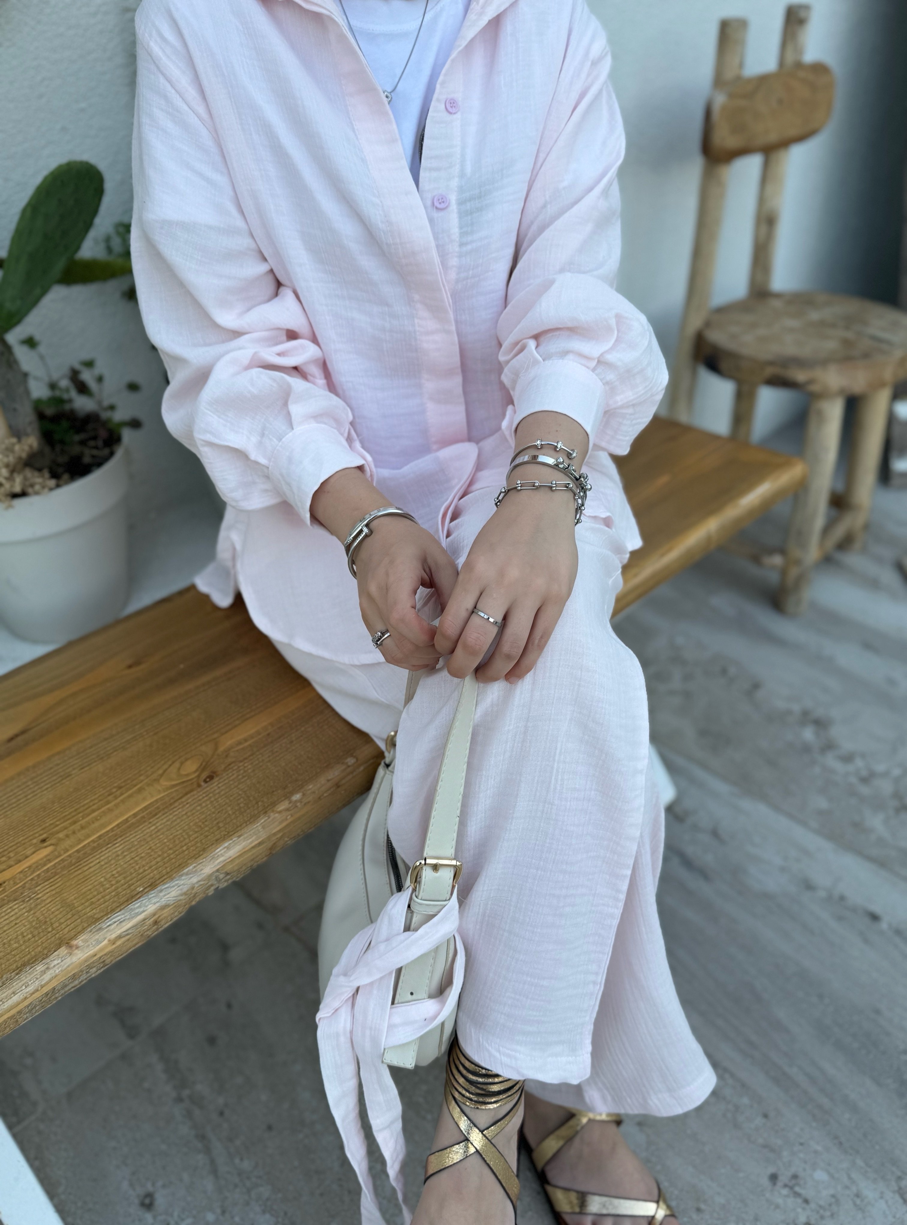 Müslin takım - pembe