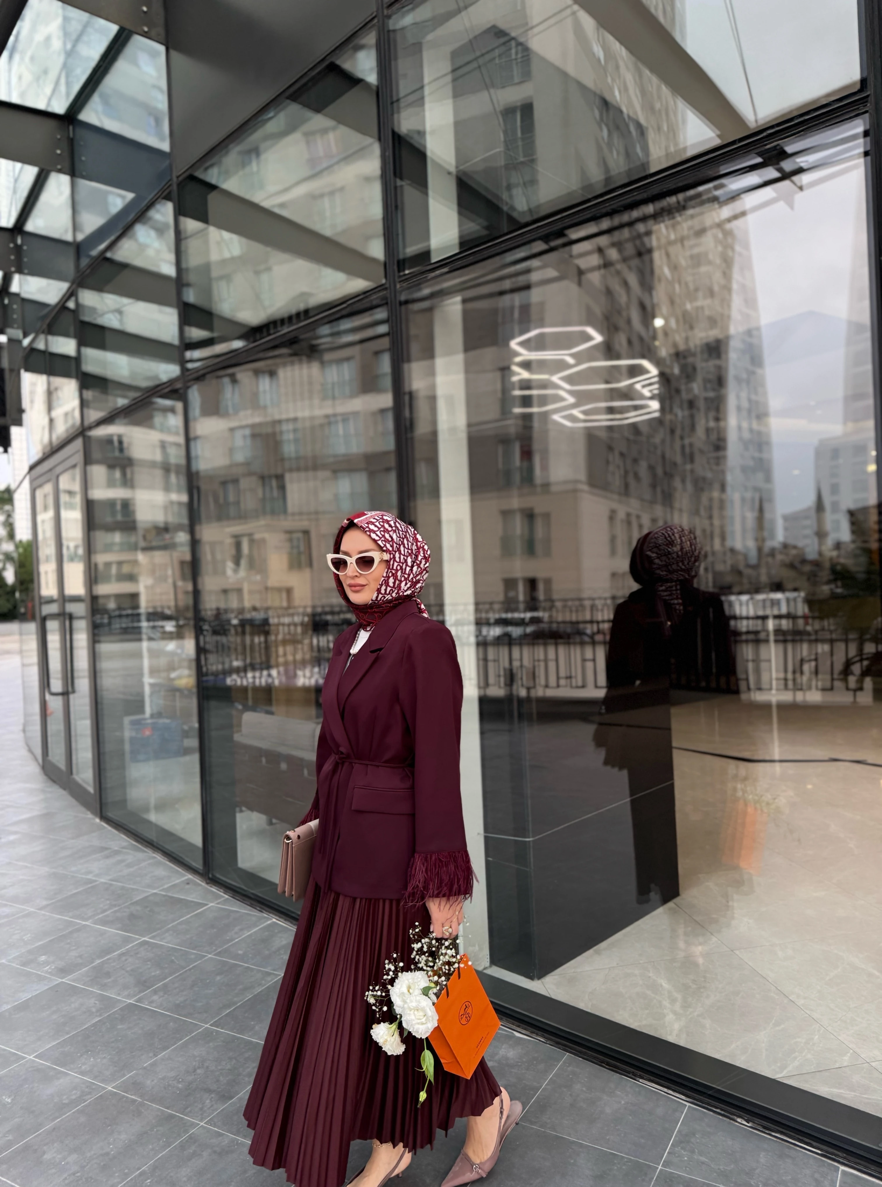 Otrişli ceket - bordo