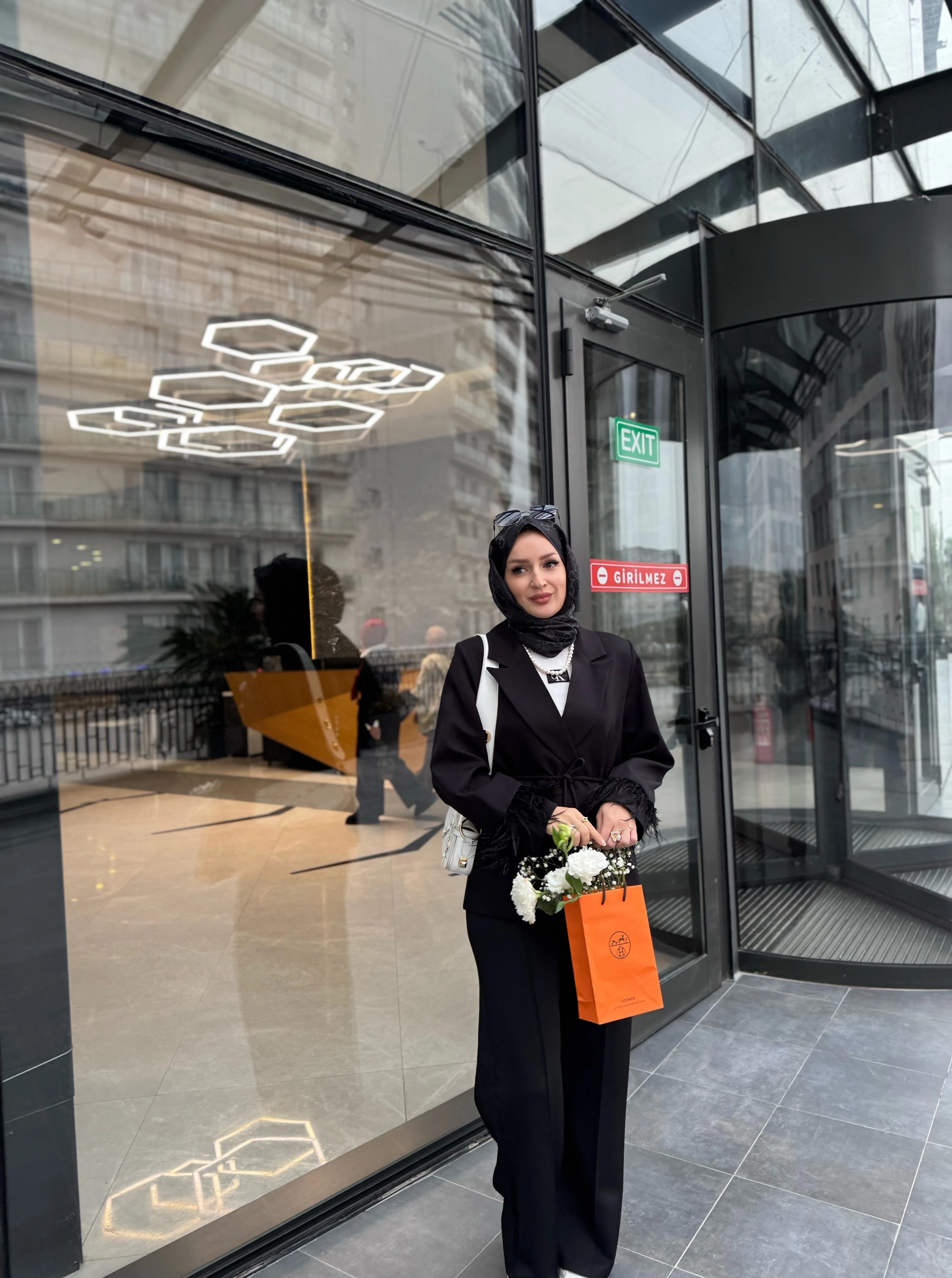 Otrişli ceket - siyah