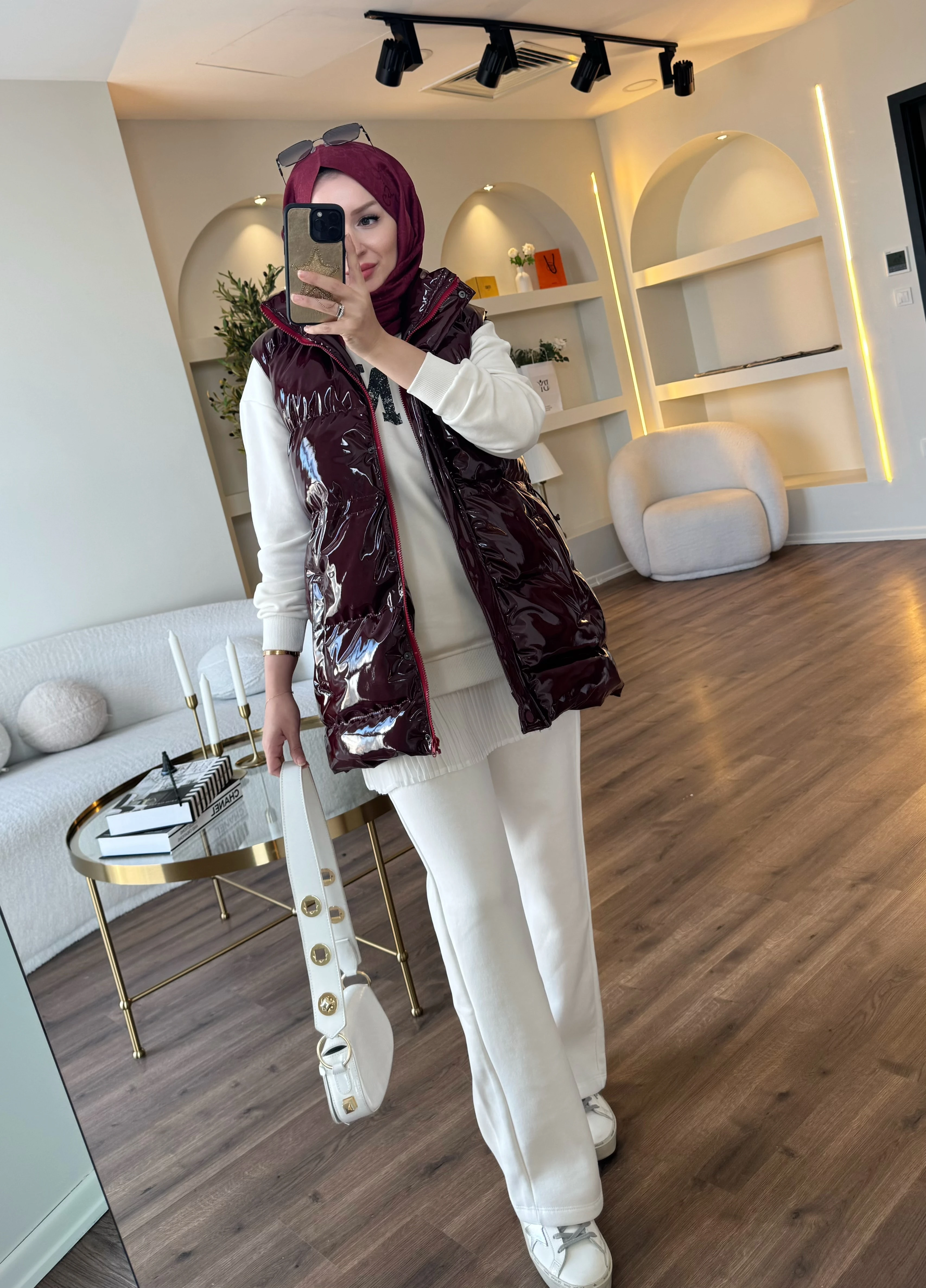 Rugan şişme yelek - bordo