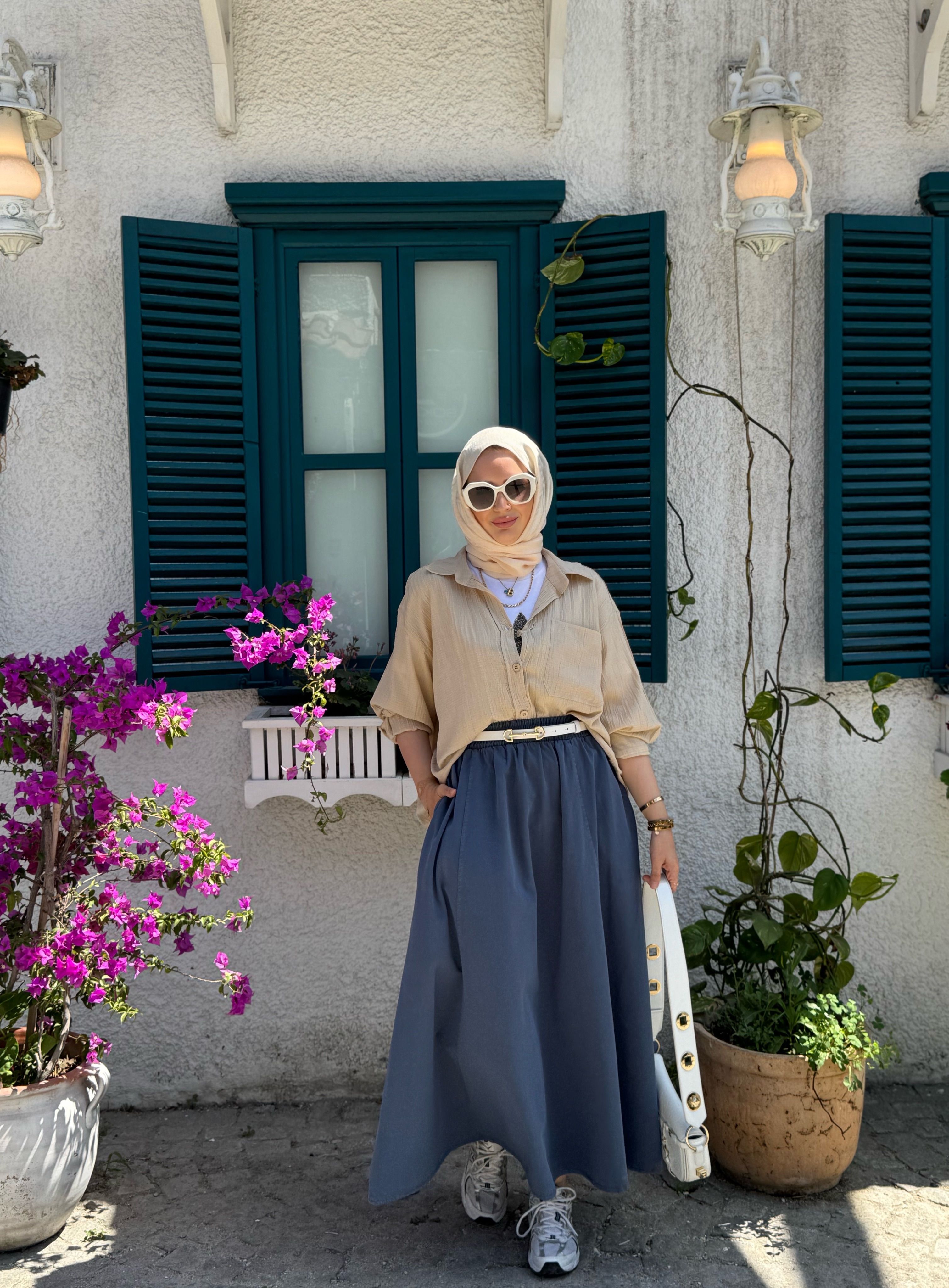 Gofre gömlek - taş 
