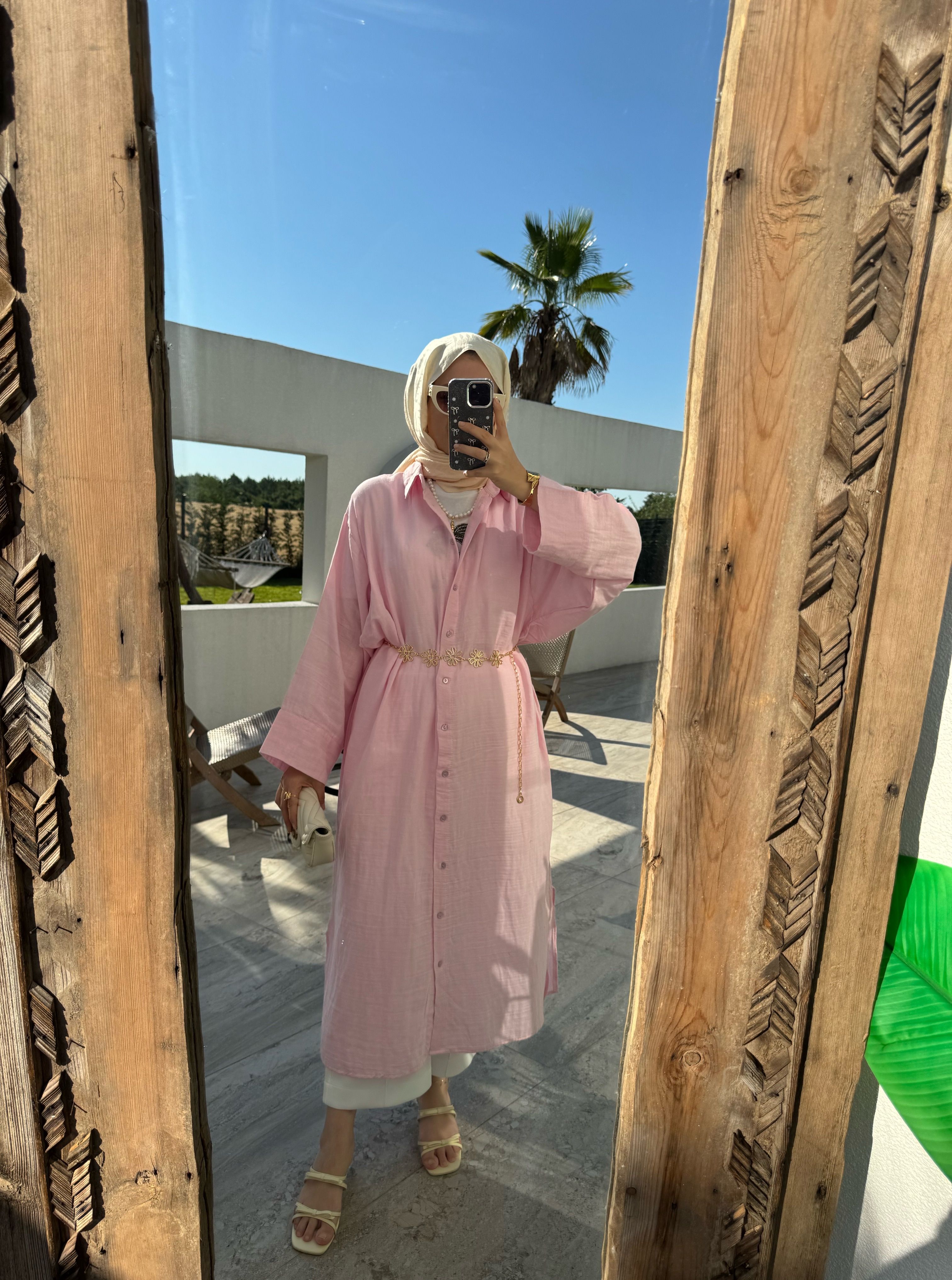 Müslin gömlek - pembe