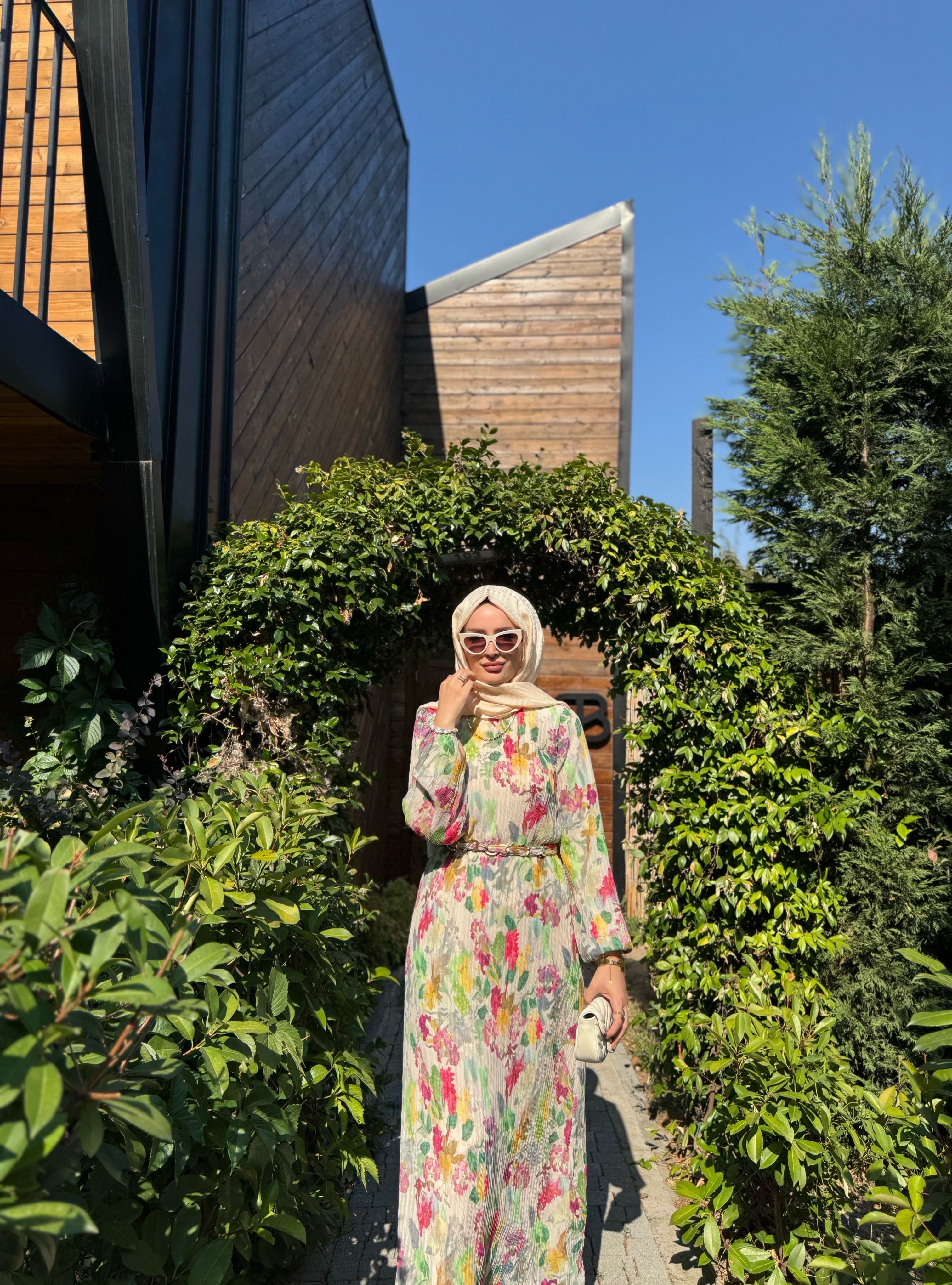 Elegant elbise - pembe