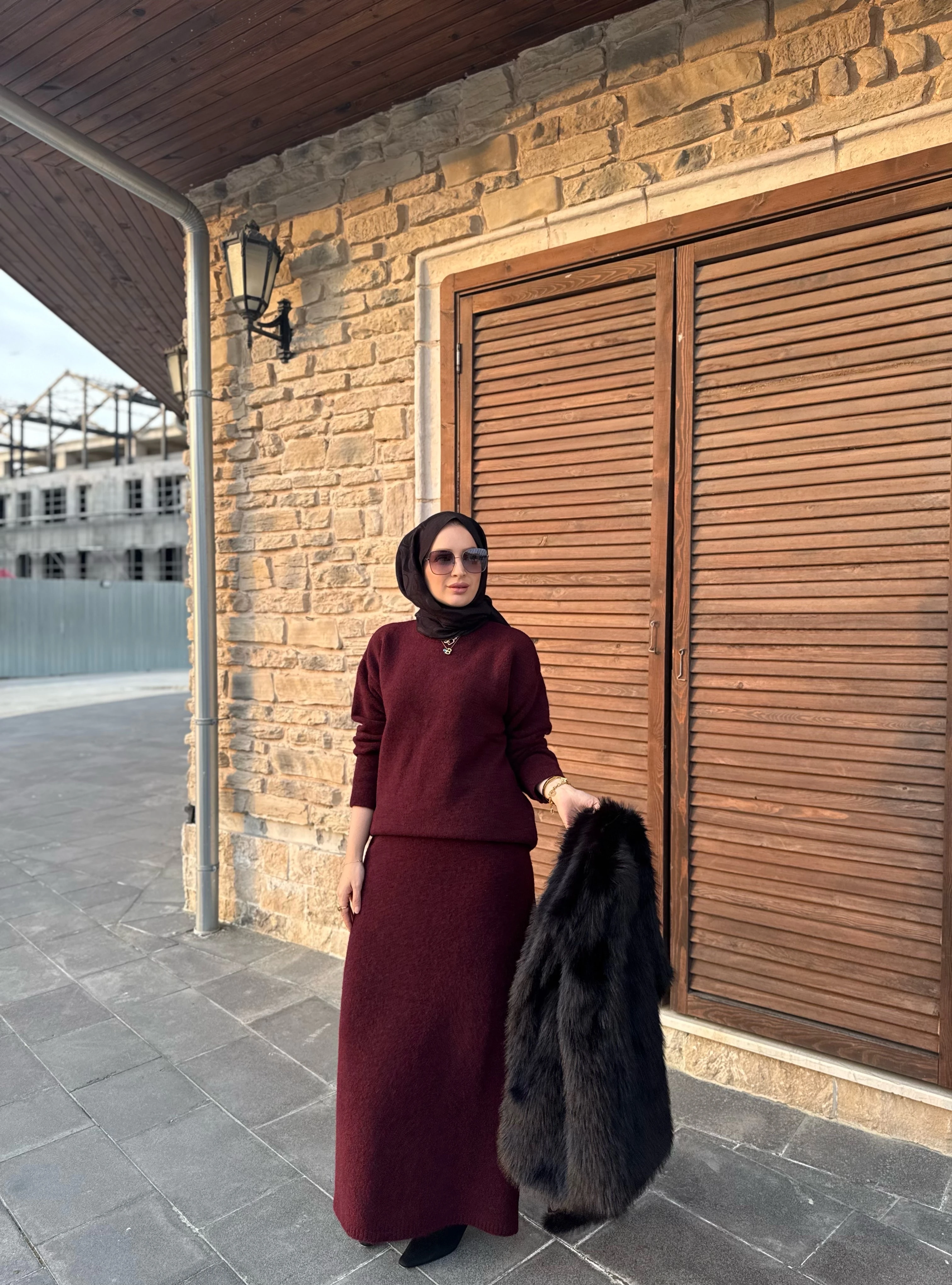 Vera triko takım - bordo