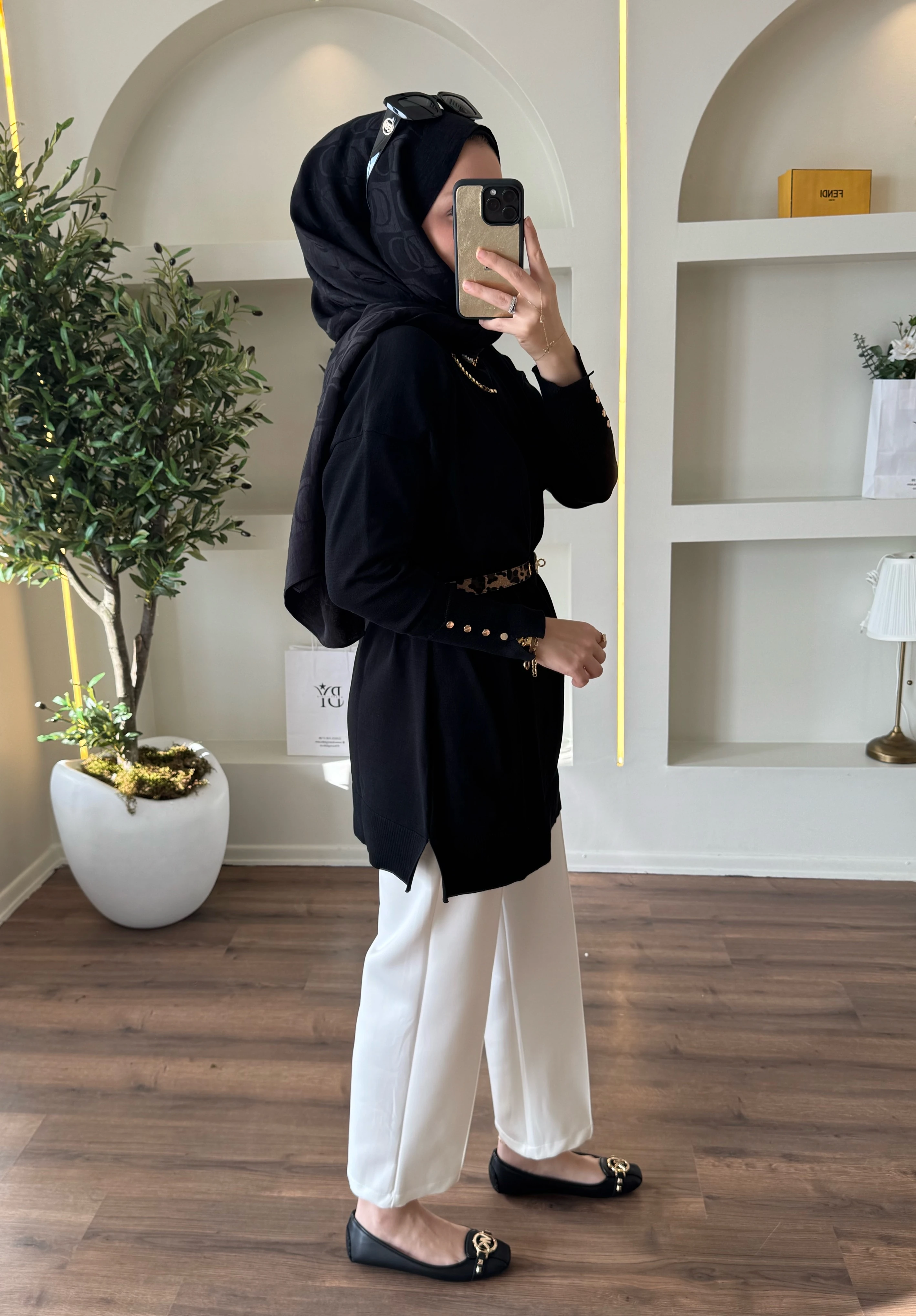 Maya merserize tunik - siyah