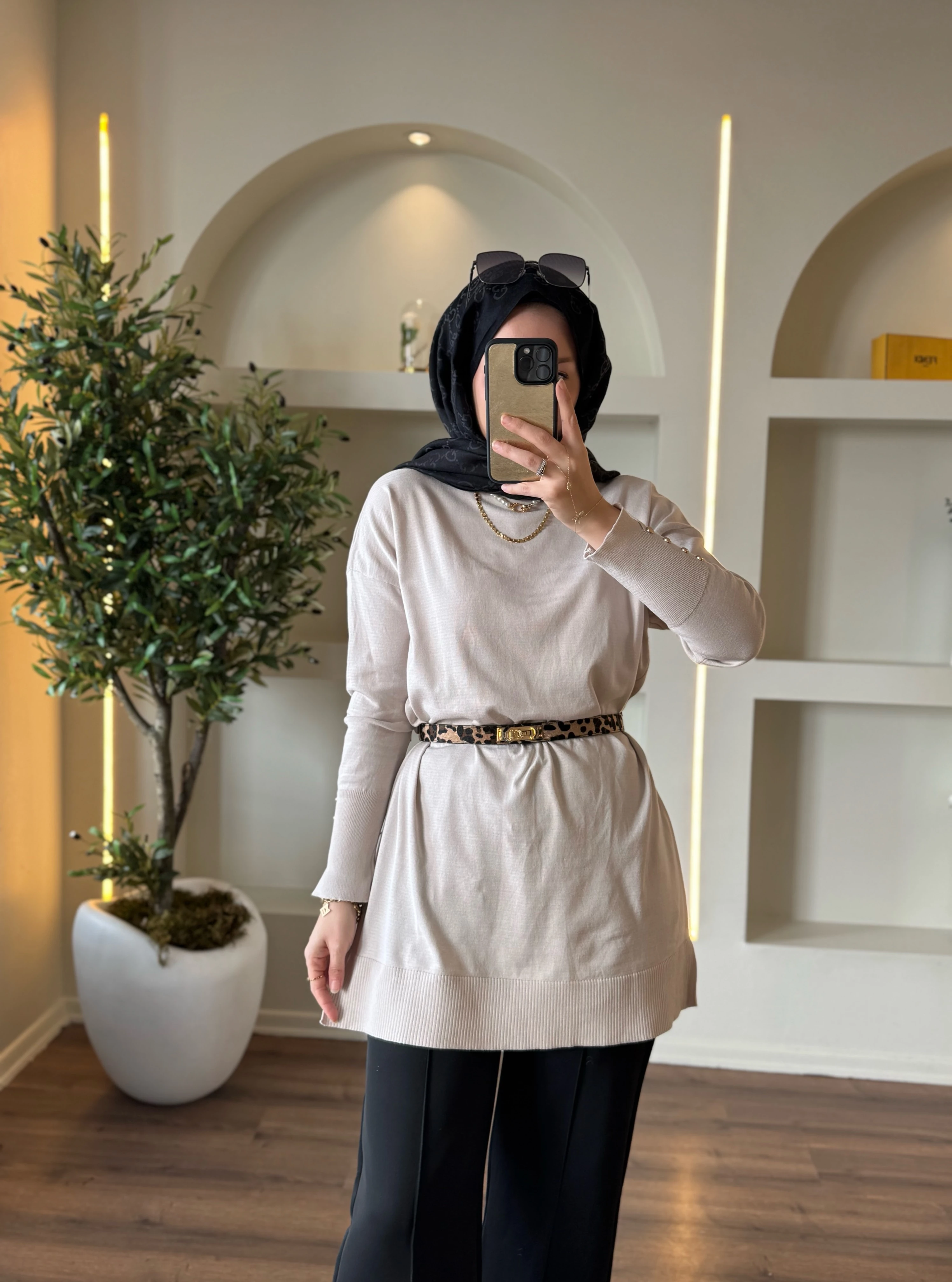 Maya merserize tunik - taş