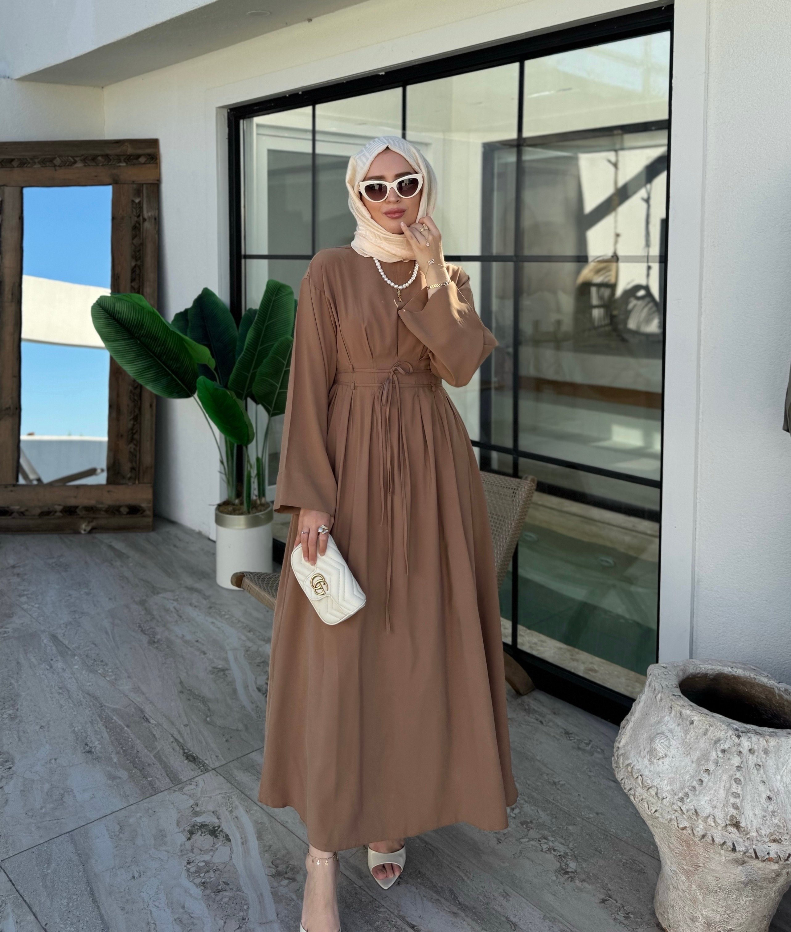 Narin Modal Elbise - camel
