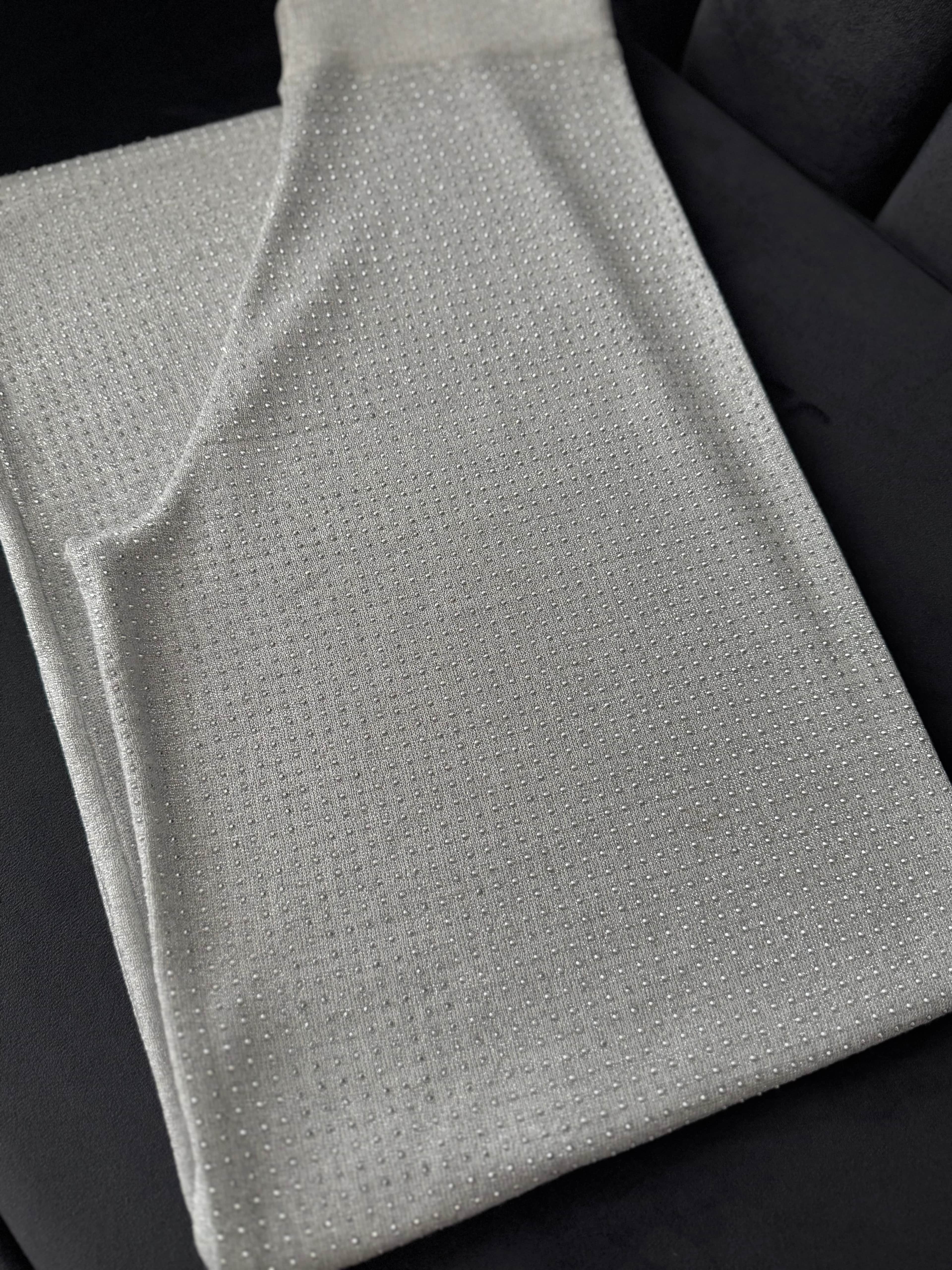 Taşlı merserize pantolon - gri